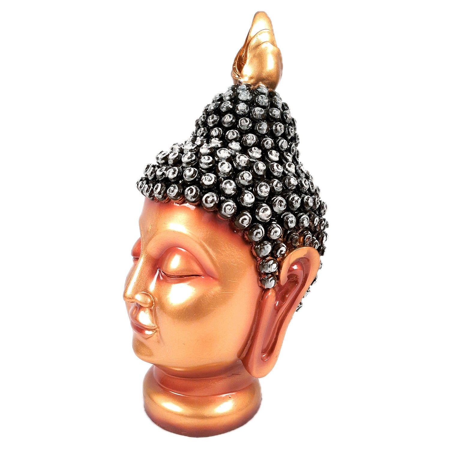 Buddha Head Statue | Lord Gautam Buddha Face Idol Showpiece - for Living Room, Home, Table, Office Decor & Gift - 11 Inch - Apkamart