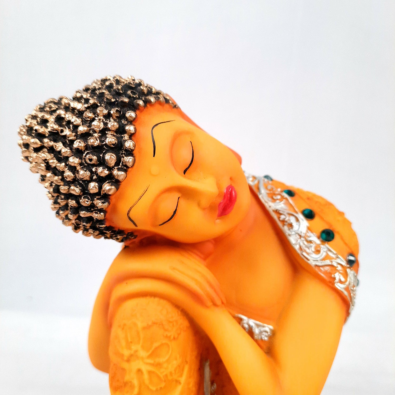 Buddha Statue | Lord Gautam Buddha Relaxing Design Idol Showpiece - For Living room, Home, Table, Shelf, Office Decor & Gift - 9 Inch - apkamart