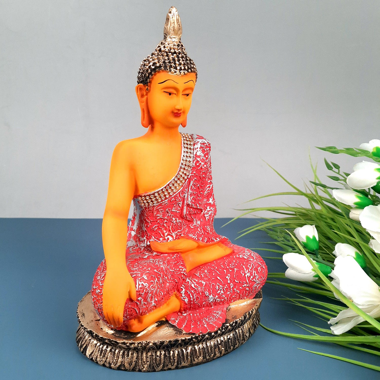 Buddha Statues | Lord Gautam Buddha Meditating Idol Showpiece - For Living room, Home, Table, Shelf, Office Desk, Garden Decor & Gift- 10 Inch