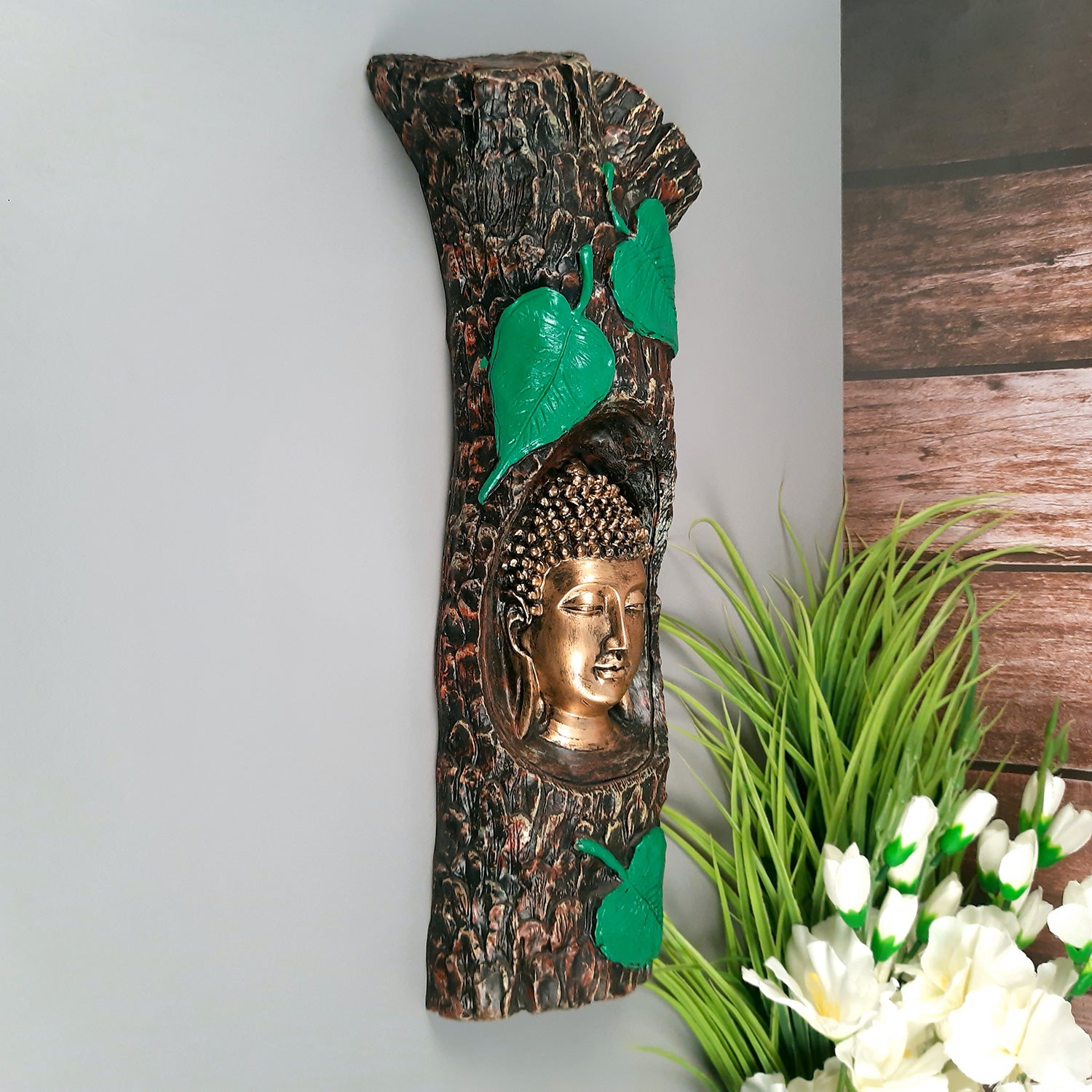 Buddha Head Statue | Buddha Showpiece - For Living room, Home, Table, Shelf, Office Decor | Housewarming & Birthday Gift - Apkamart #Size_18 Inch