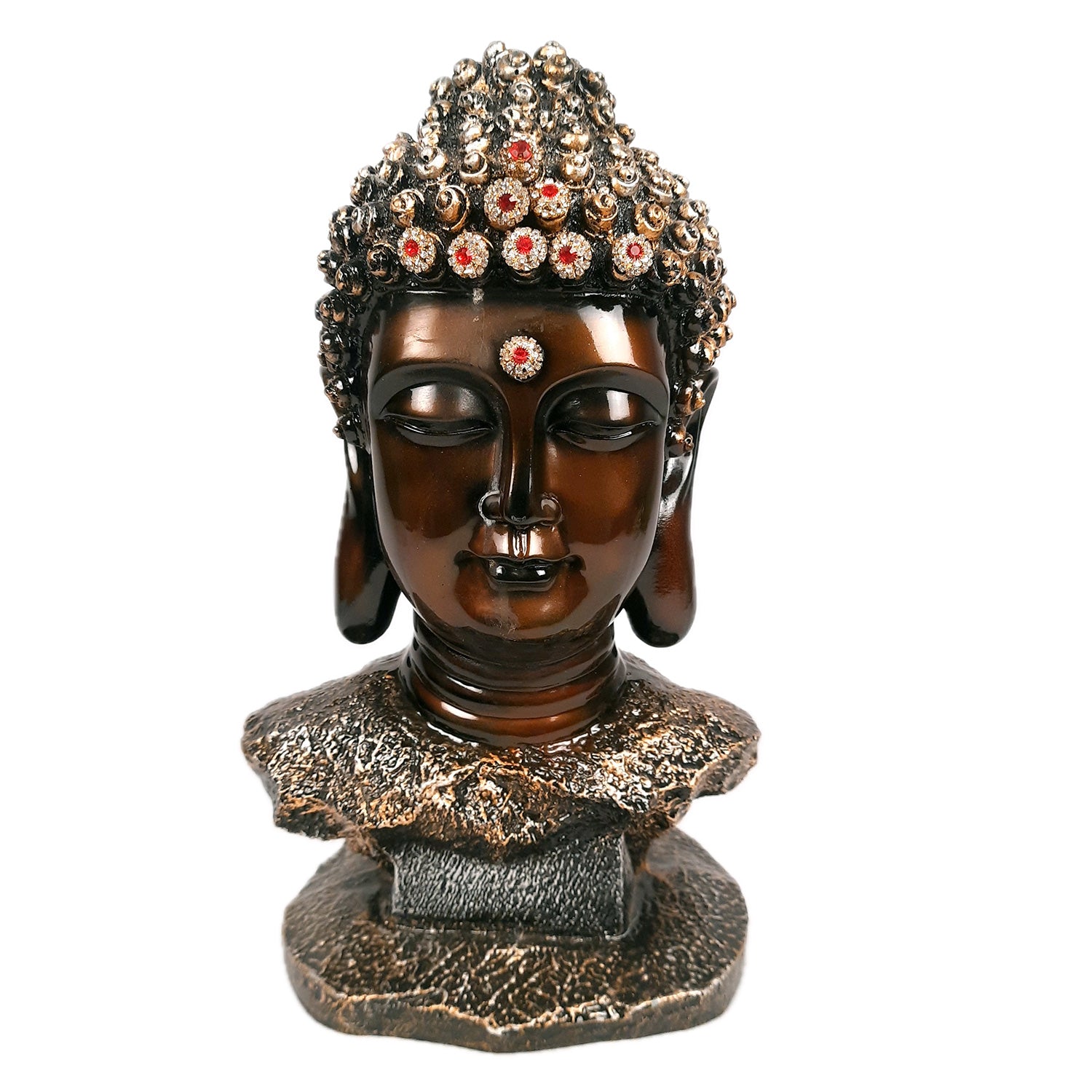Buddha Head Showpiece | Buddha Face Statue - For Living room, Home, Table, Shelf, Office Decor | Housewarming & Birthday Gift -18 Inch - apkamart #style_style 2