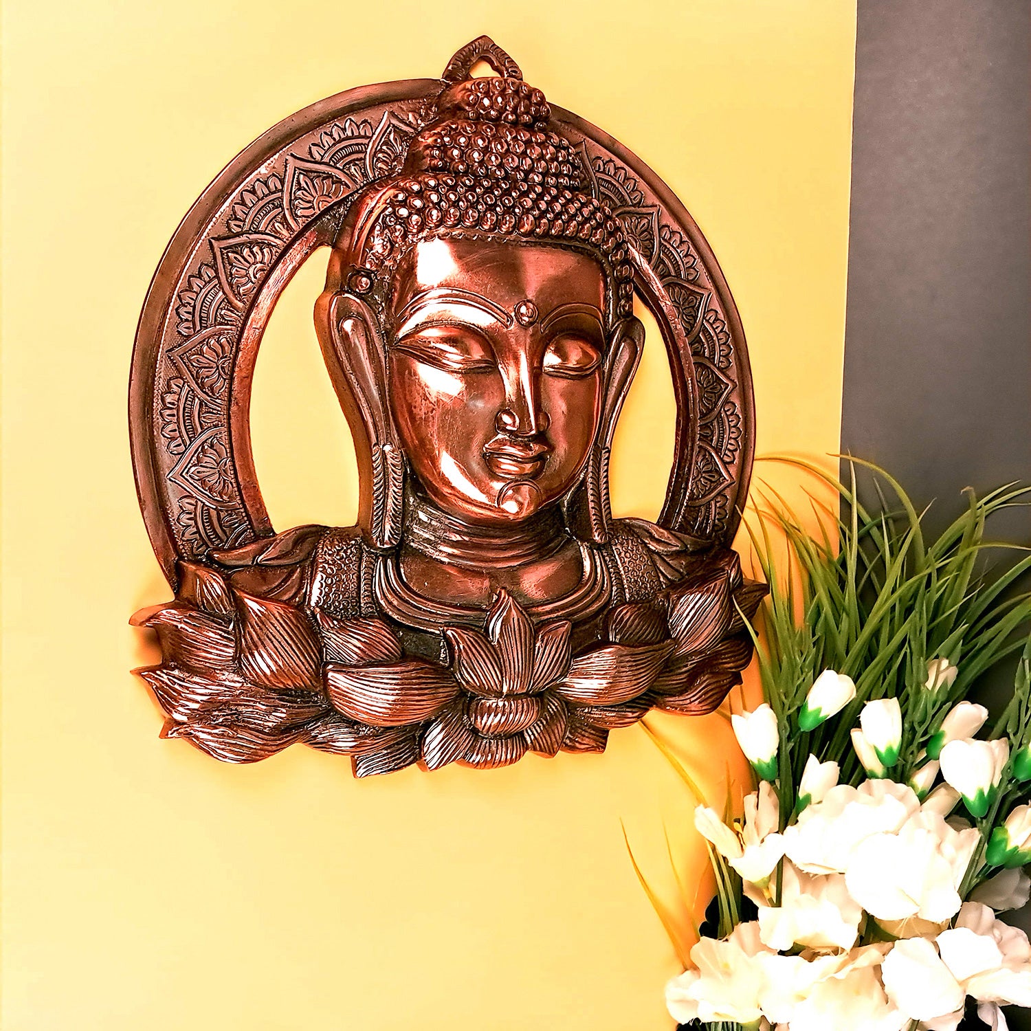 Lord Buddha Wall Hanging - Meditating Design | Bhagwan Buddha Wall Decor - For Home, Gifts & Office Decor | Spiritual Decor - 16 Inch - Apkamart