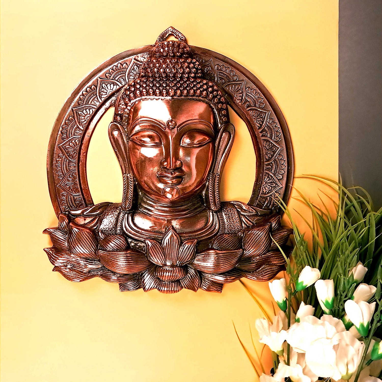 Lord Buddha Wall Hanging - Meditating Design | Bhagwan Buddha Wall Decor - For Home, Gifts & Office Decor | Spiritual Decor - 16 Inch - Apkamart