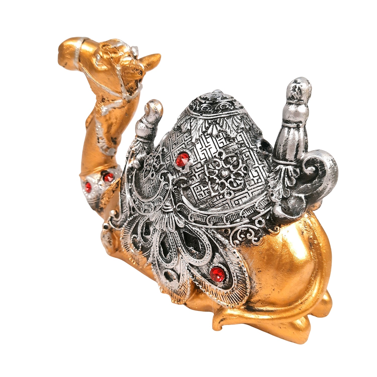 Camel Showpiece Set | Sitting & Standing Camel Statue for Home Décor & Vastu | Decorative Animal Figurines for Living Room, Table & Gifting - (Set of 2) - Apkamart