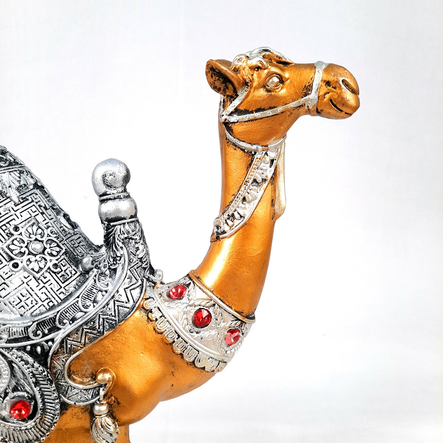 Camel Showpiece Set | Sitting & Standing Camel Statue for Home Décor & Vastu | Decorative Animal Figurines for Living Room, Table & Gifting - (Set of 2) - Apkamart