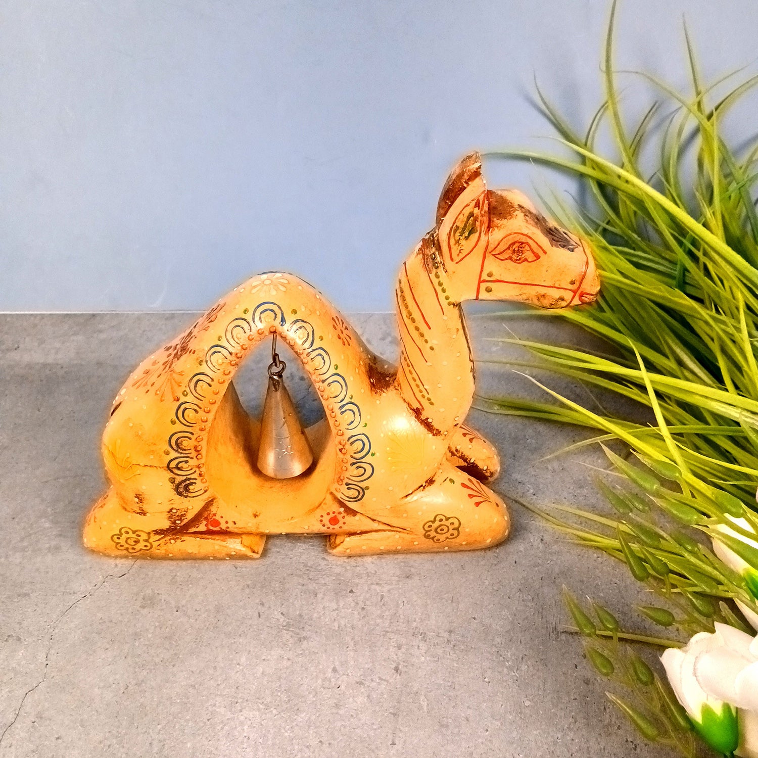 Camel Showpiece | Camel With Bell Statue | Animal Figurines - for Vastu, Showpieces for Home Table, Living Room Decor & Gifts - 8 Inch - Apkamart