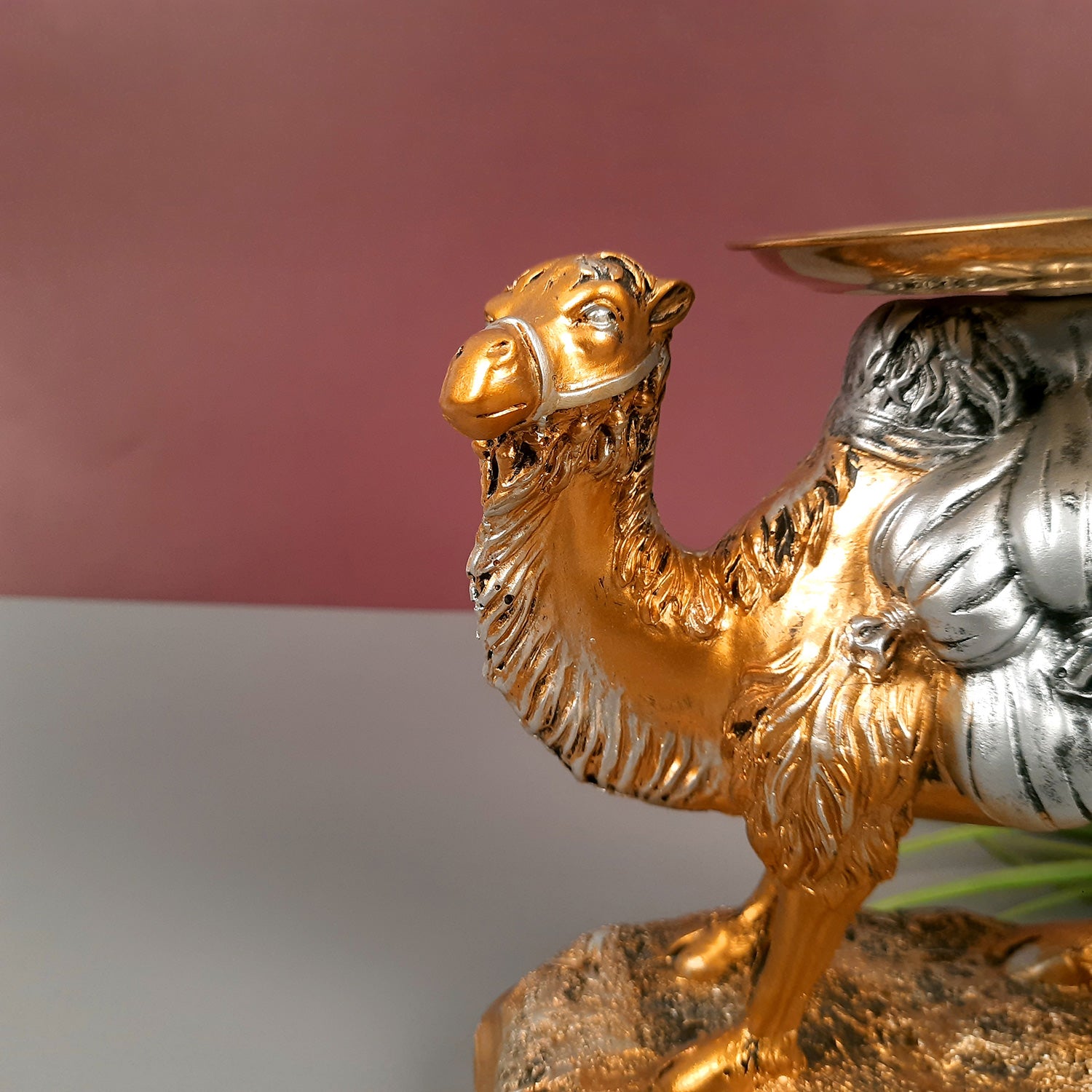 Camel Showpiece With Detachable Tray | Camel Statue | Decorative Items - for Home, Table, Living Room, Corner Decor & Gifts - 8 Inch - Apkamart #Color_Brown