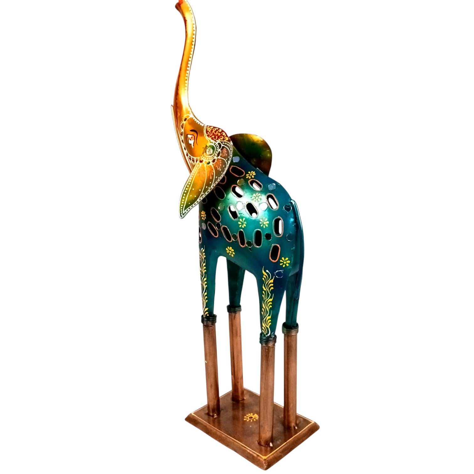 Elephant Candle Holder | Decorative Tealight Holders for Home Decor | Candle Stand for Living Room, Bedroom, Festive Decoration & Gifting - 24 Inch (Set Of 2) - Apkamart