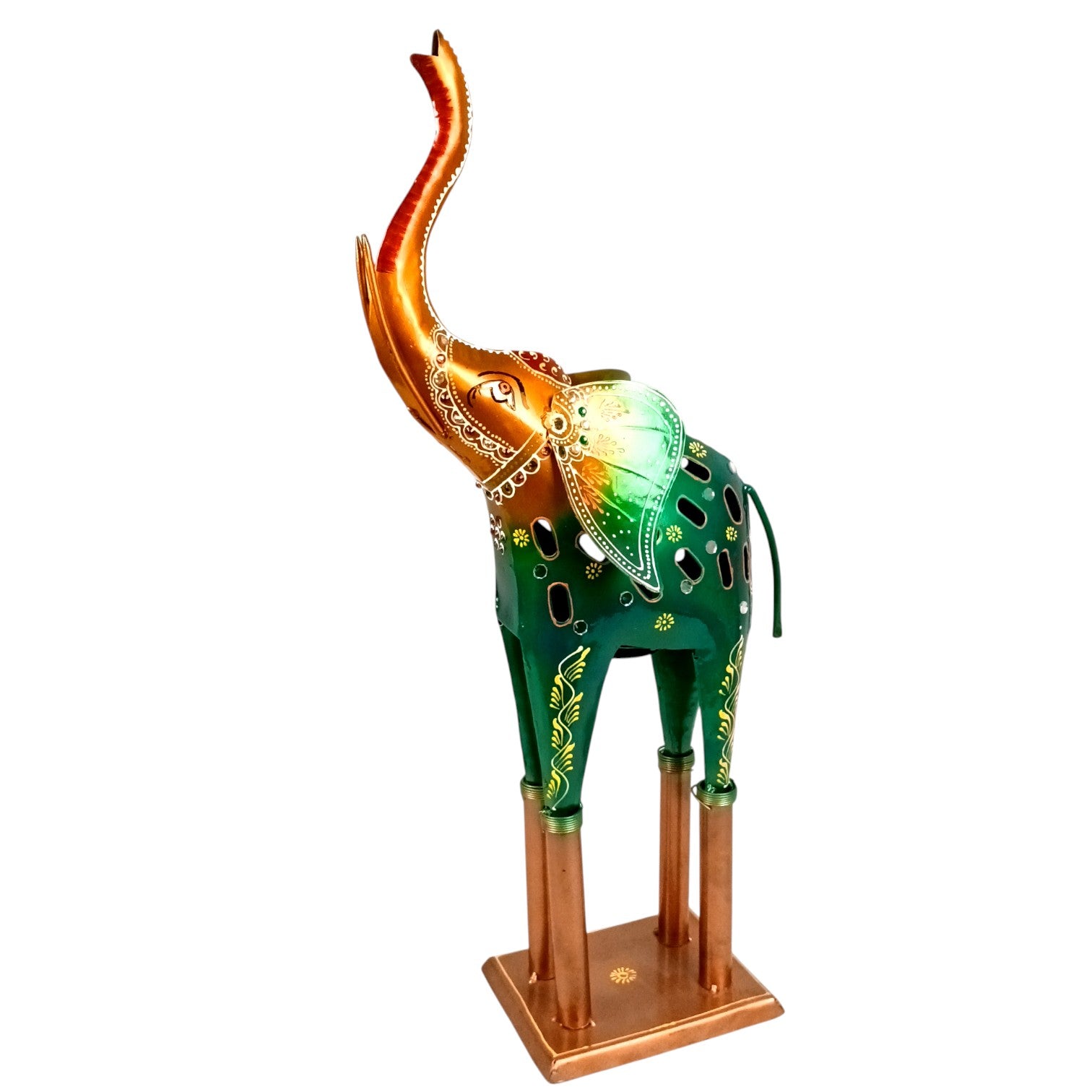Elephant Candle Holder | Decorative Tealight Holders for Home Decor | Candle Stand for Living Room, Bedroom, Festive Decoration & Gifting - 24 Inch (Set Of 2) - Apkamart