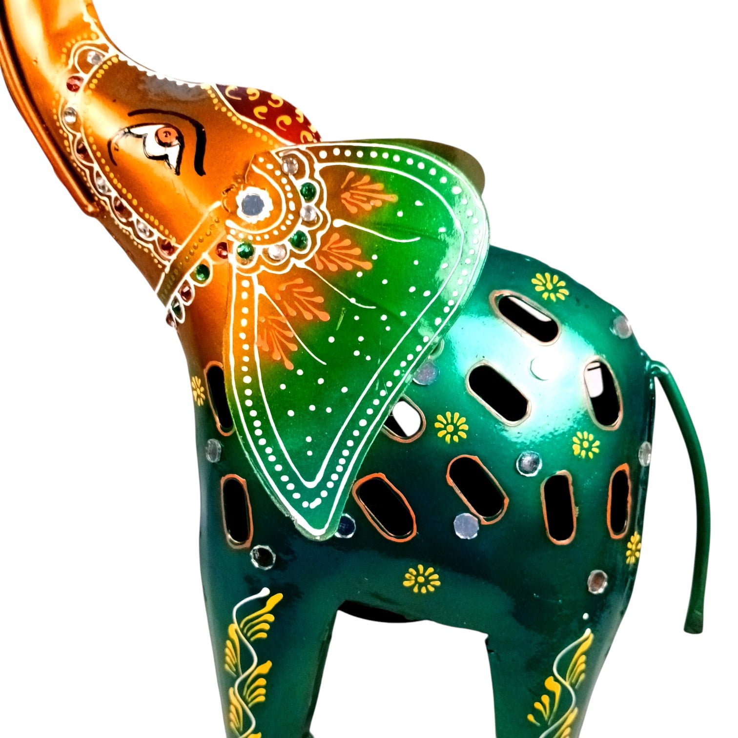 Elephant Candle Holder | Decorative Tealight Holders for Home Decor | Candle Stand for Living Room, Bedroom, Festive Decoration & Gifting - 24 Inch (Set Of 2) - Apkamart