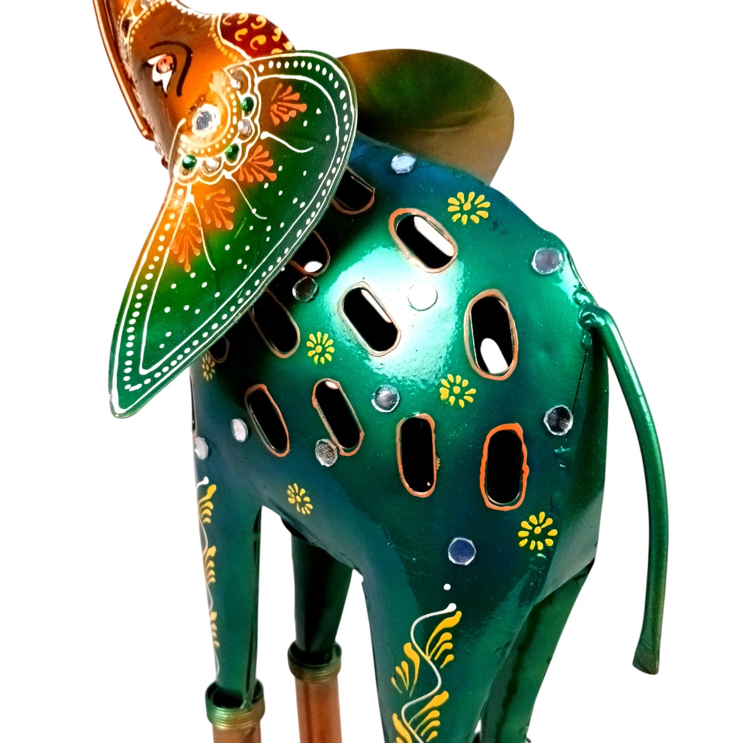 Elephant Candle Holder | Decorative Tealight Holders for Home Decor | Candle Stand for Living Room, Bedroom, Festive Decoration & Gifting - 24 Inch (Set Of 2) - Apkamart
