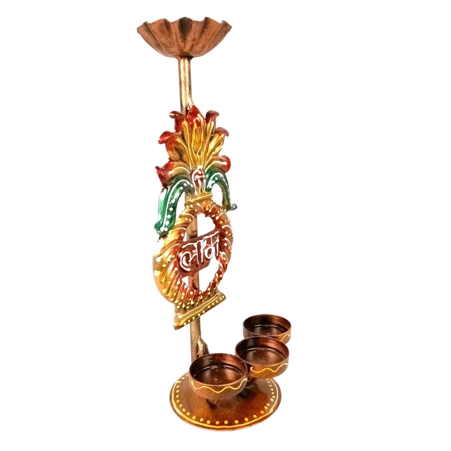 Candle Holder Shubh & Labh Combo | Decorative Tealight Holders for Home Decor | Festival Candle Stand for Living Room, Puja Room & Gifting - 12 Inch (Set of 2) - Apkamart