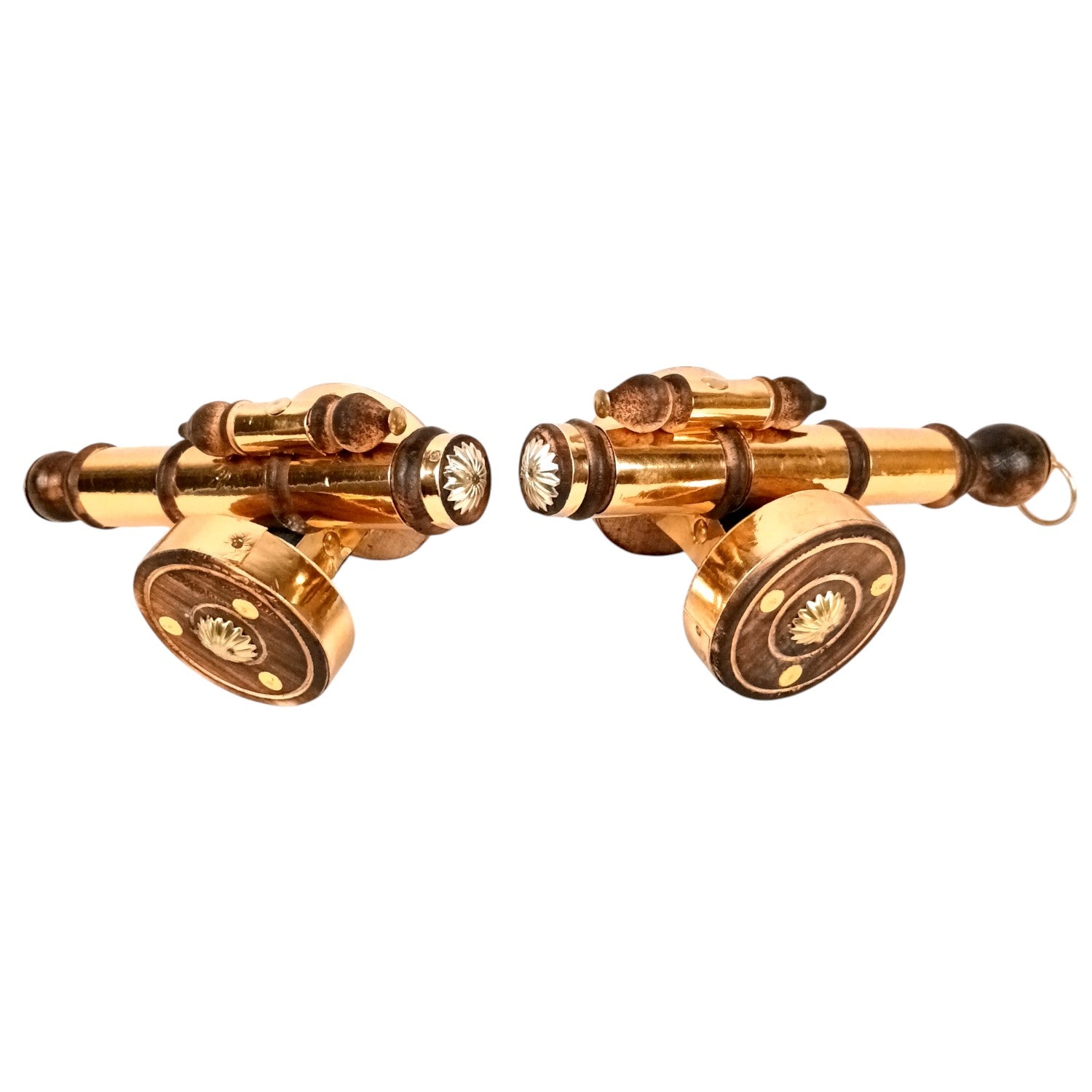Cannon Showpiece | Vintage Cannon Model | Wooden Antique Decorative Figurine - for Table Decor, Home Decor and Gifts - 12 Inch (Set Of 2) - Apkamart