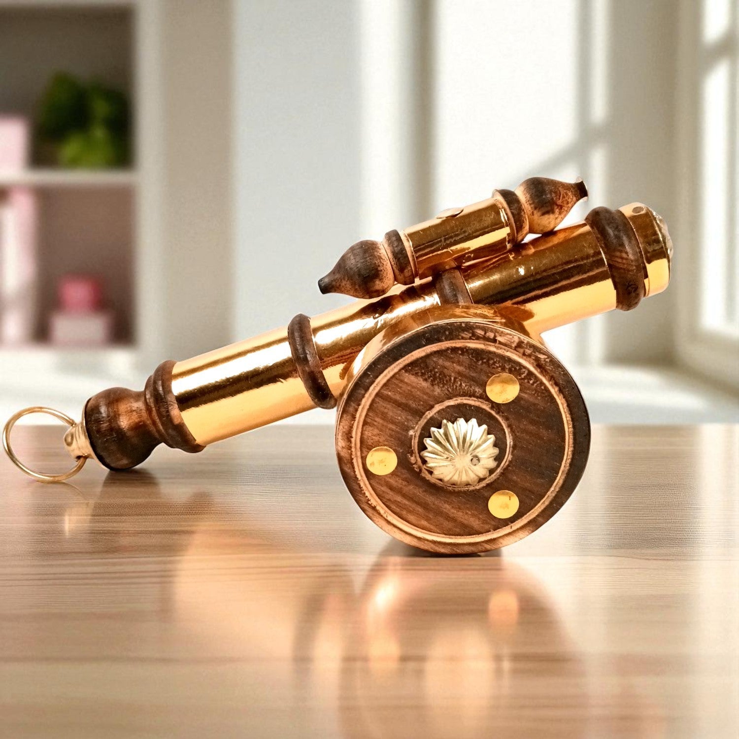 Cannon Showpiece | Vintage Cannon Model | Wooden Antique Decorative Figurine - for Table Decor, Home Decor and Gifts - 9 Inch - Apkamart