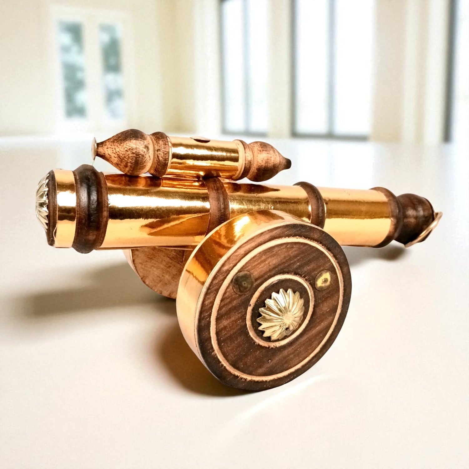 Cannon Showpiece | Vintage Cannon Model | Wooden Antique Decorative Figurine - for Table Decor, Home Decor and Gifts - 9 Inch - Apkamart