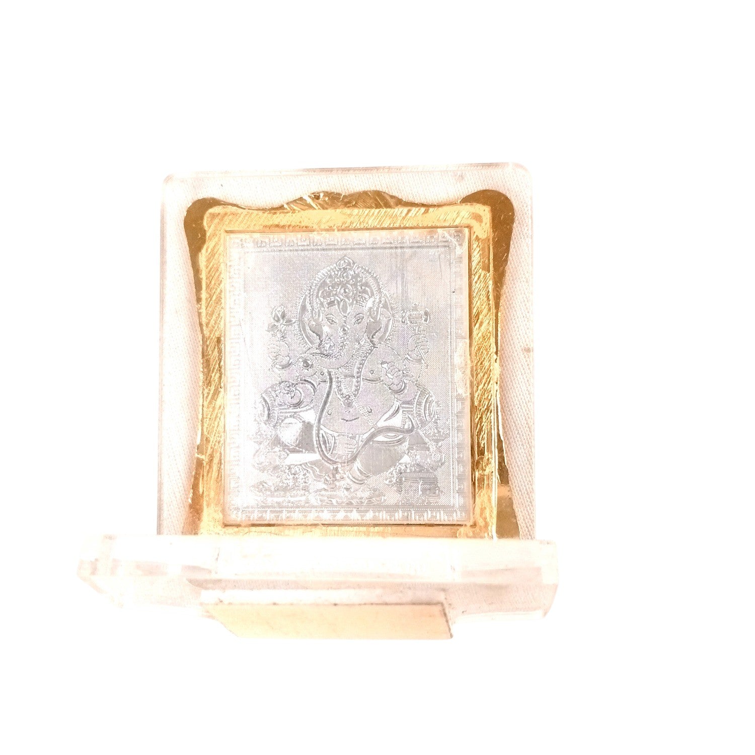 Ganesh Ji Car Dashboard Frame | Lord Ganesh Mini Photo Frame for Car Dashboard | Self Adhesive Religious Car Decor & Travel Accessory - 3 Inch - Apkamart