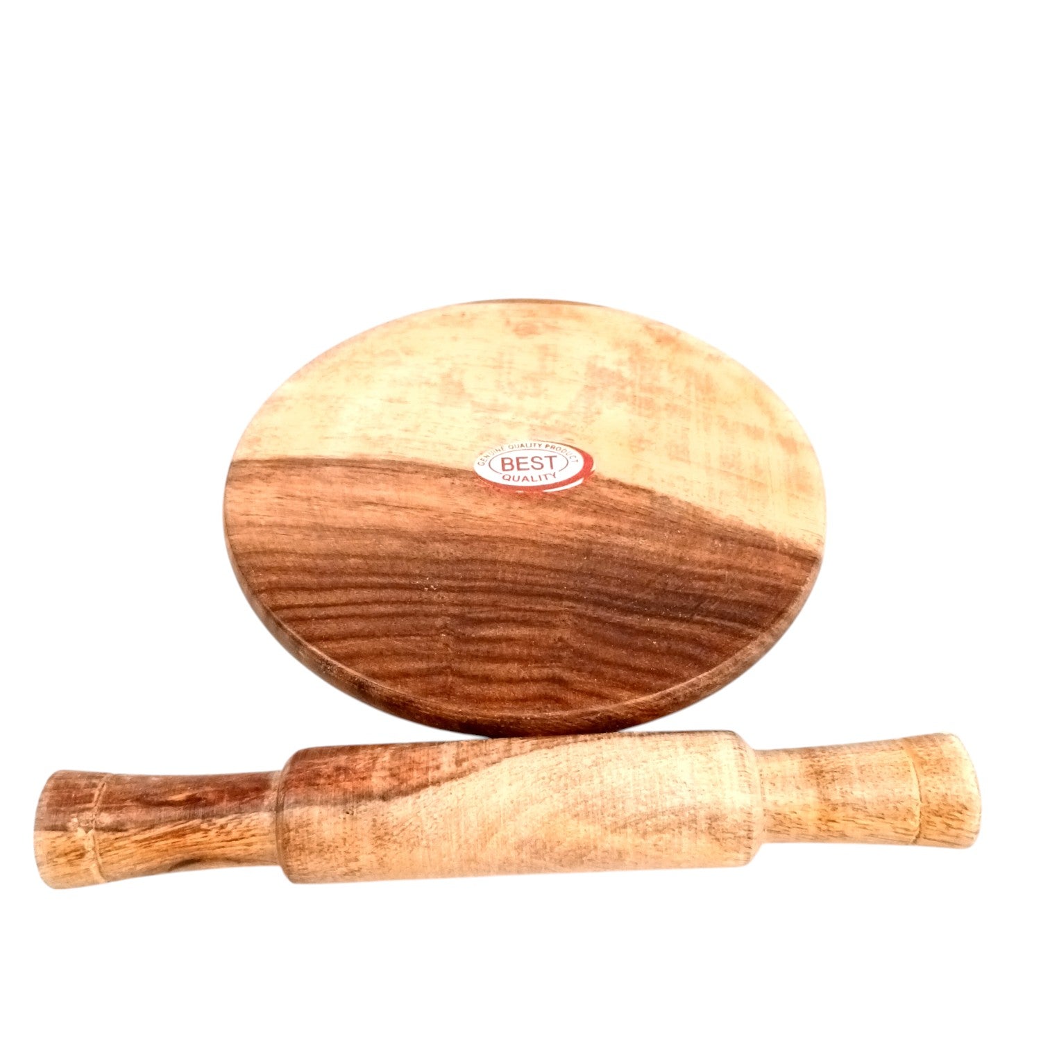 Wooden Chakla Belan Showpiece | Mini Handmade Rolling Pin and Board - for Playing, Gifts for Kids, Children, Girls, Boys, Kids Room Decor - 5 Inch