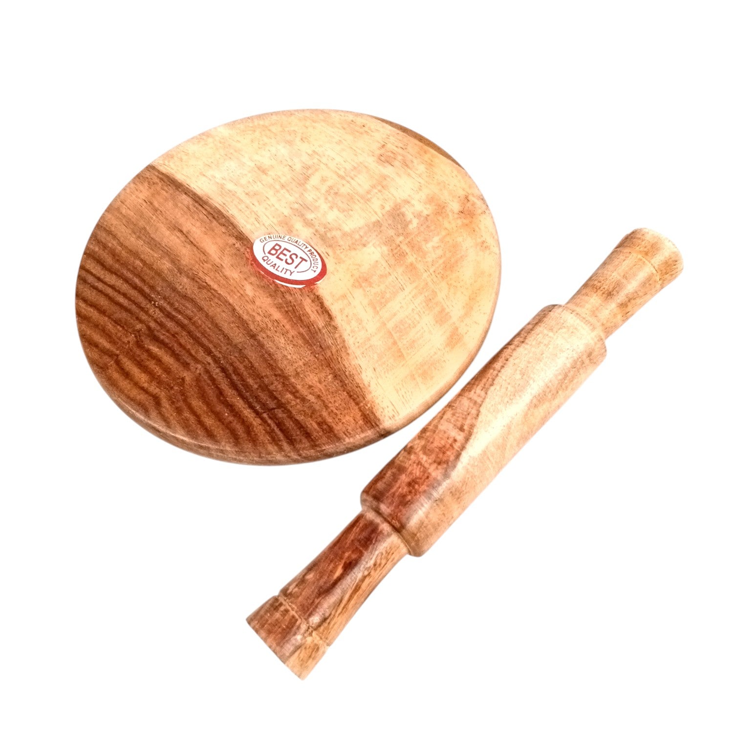 Wooden Chakla Belan Showpiece | Mini Handmade Rolling Pin and Board - for Playing, Gifts for Kids, Children, Girls, Boys, Kids Room Decor - 5 Inch