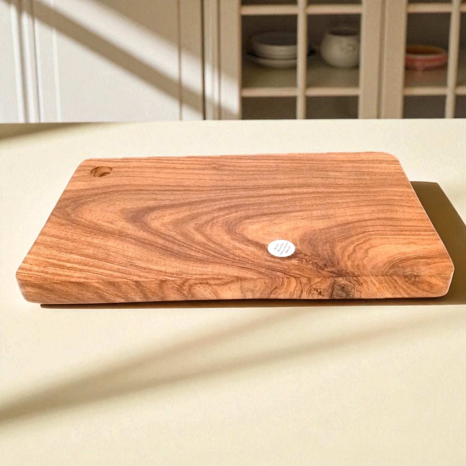 Wooden Chopping Cutting Board for Kitchen Vegetables, Fruits & Cheese | Serving Board, Platter | Reversible Cutting Board - 15 Inch - Apkamart