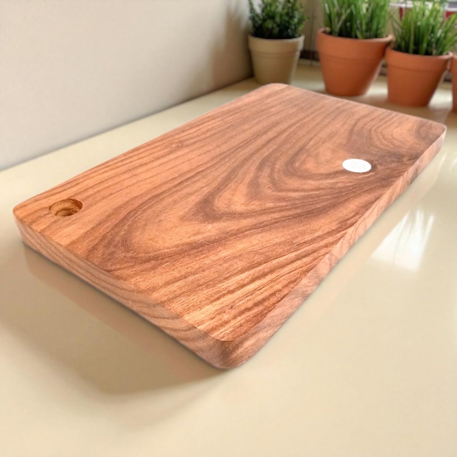 Wooden Chopping Cutting Board for Kitchen Vegetables, Fruits & Cheese | Serving Board, Platter | Reversible Cutting Board - 15 Inch - Apkamart