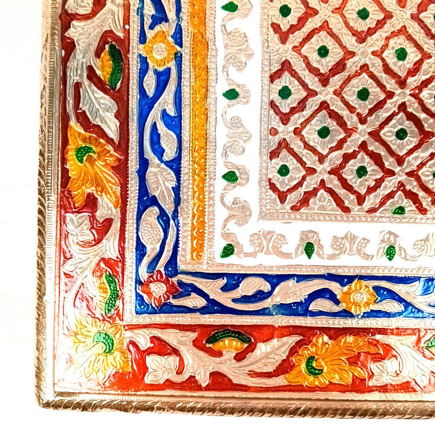 Meenakari Patla Chowki - For Pooja & Home Decoration - 20 Inch - Apkamart