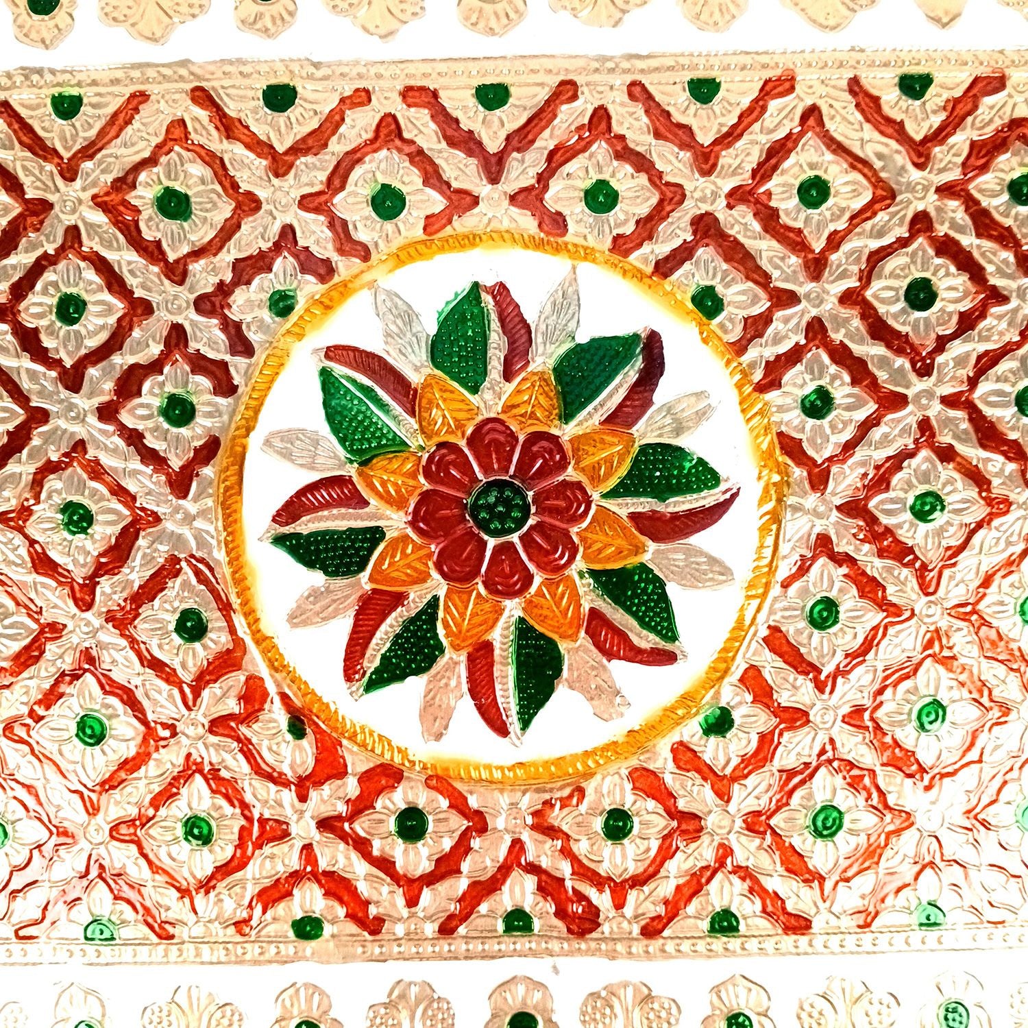Meenakari Patla Chowki - For Pooja & Home Decoration - 20 Inch - Apkamart