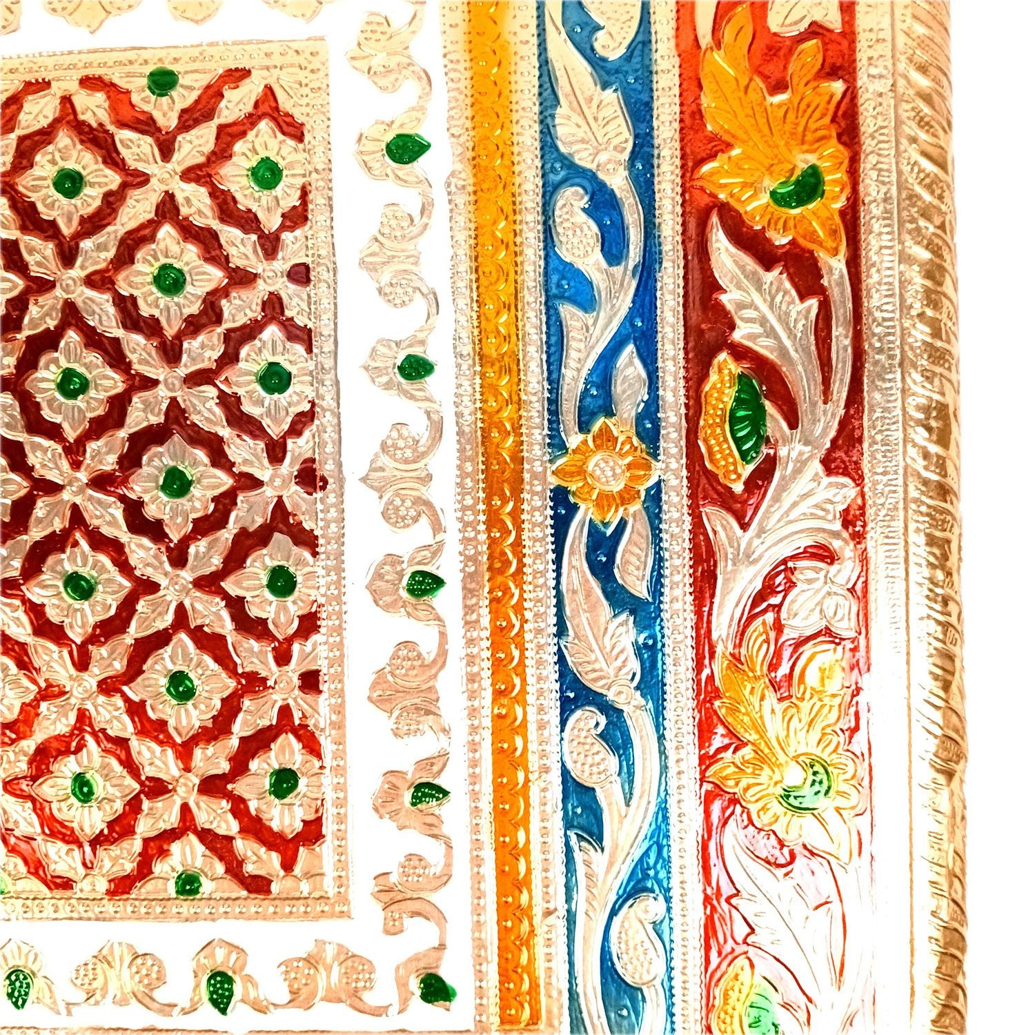 Minakari Patla Chowki - Peacock Design - 20 Inch - Apkamart