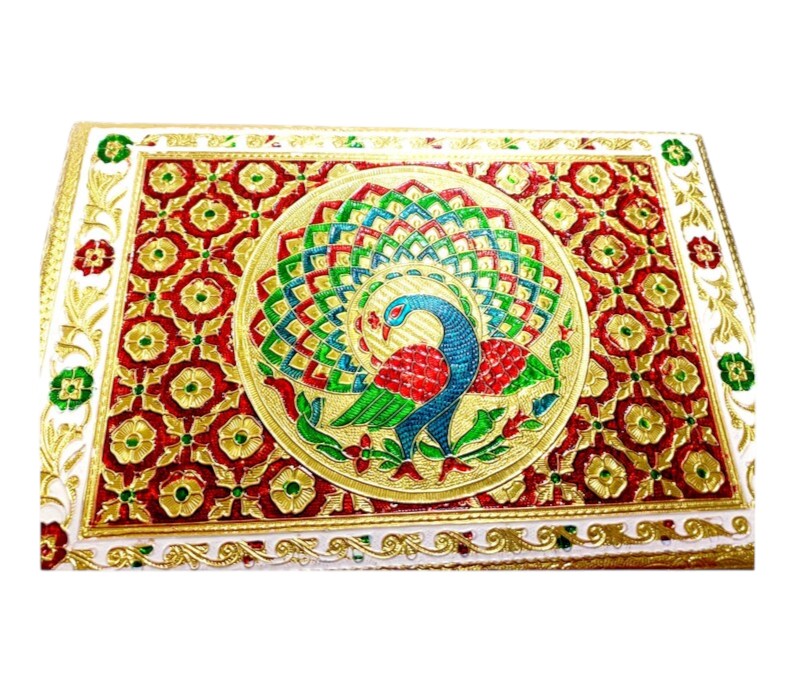 Wooden Puja Peeta Chowki | Stool / Aasan for God Idols |Wooden Pooja Chowki Table - for Festivals, Home, living Room, Corner, Mandir Decoration & Gifts - 12 Inch - Apkamart