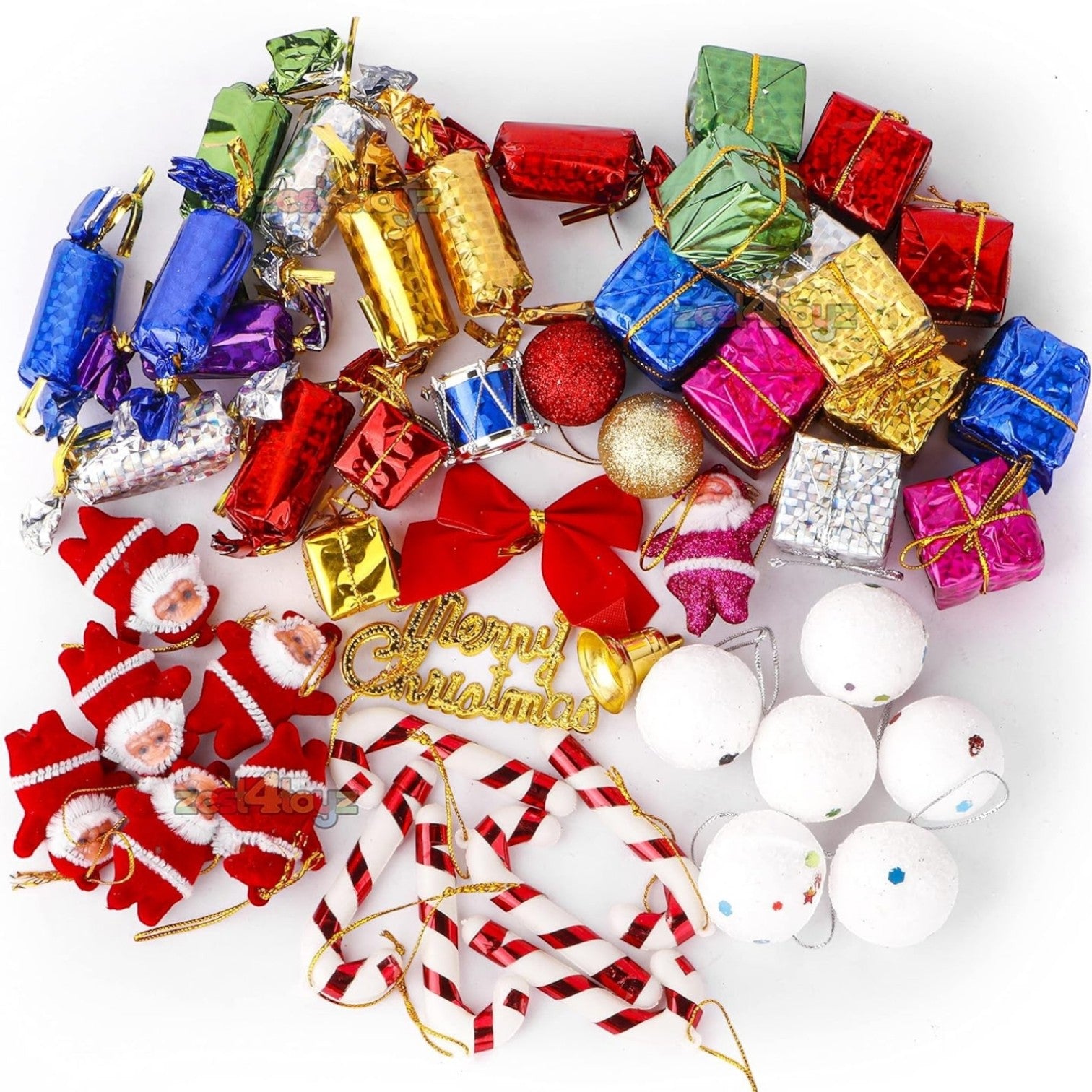 Christmas Tree Decoration Kit With Ornaments For Home Pack Of 2 - Apkamart
