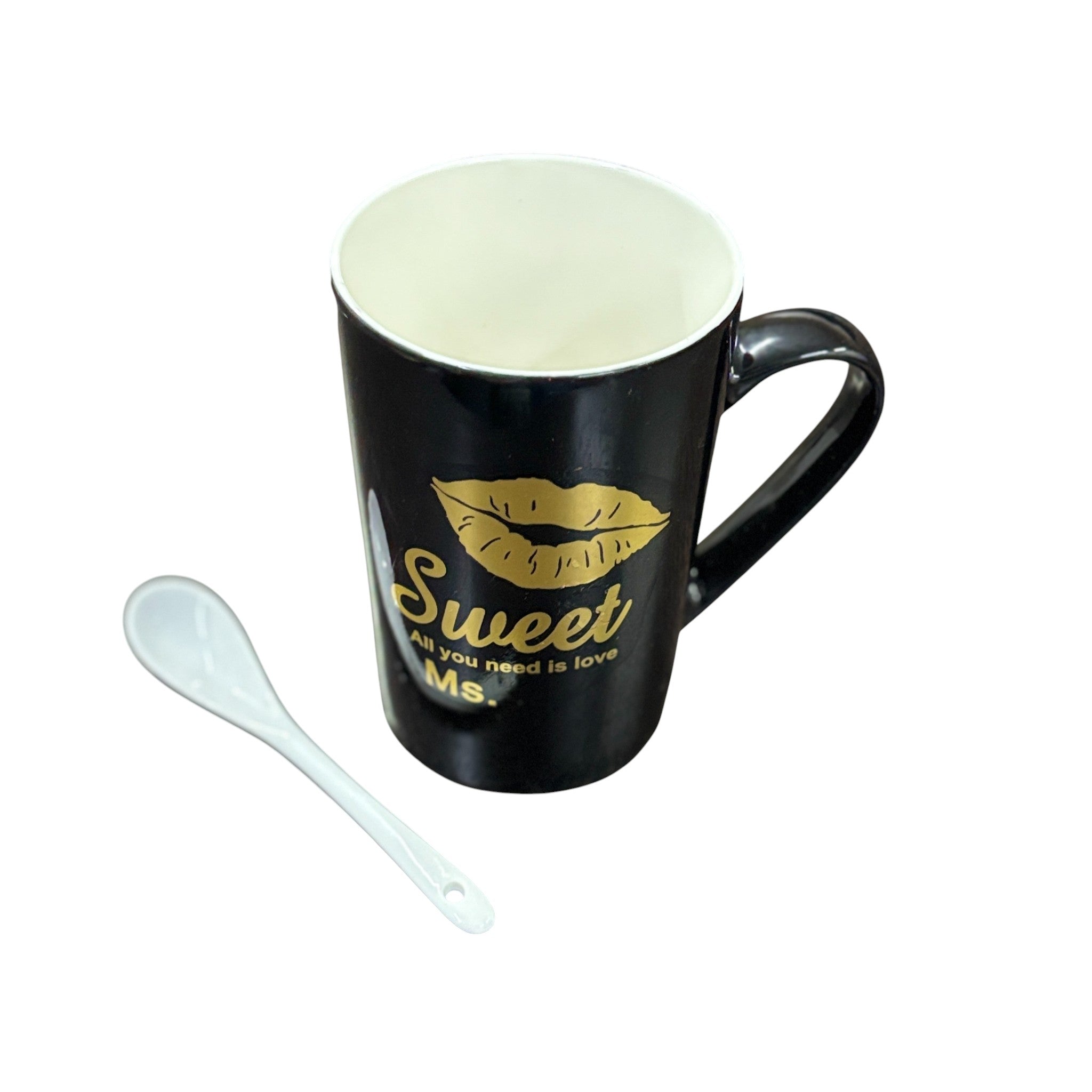 Coffee Mug With Spoon | Ceramic Tea Cup & Mug for Best Friend, Girls, Boys, Friends | Perfect Birthday, Anniversary & Valentine’s Day Gift - 400ml - Apkamart