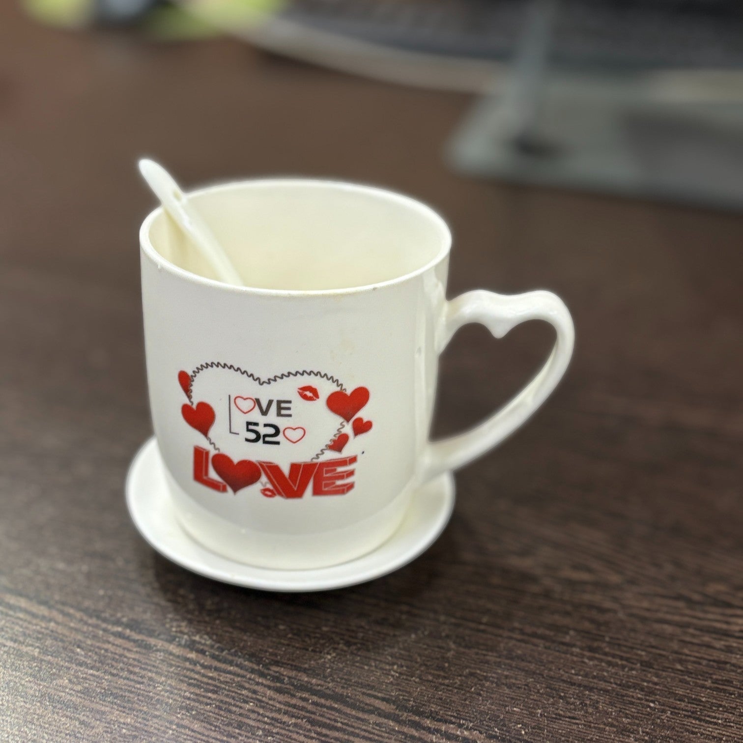 Coffee Mug with Spoon | Premium Stoneware Cup for Tea, Coffee & Hot Beverages | Elegant Mug for Home, Office & Gifting - 350ml - Apkamart