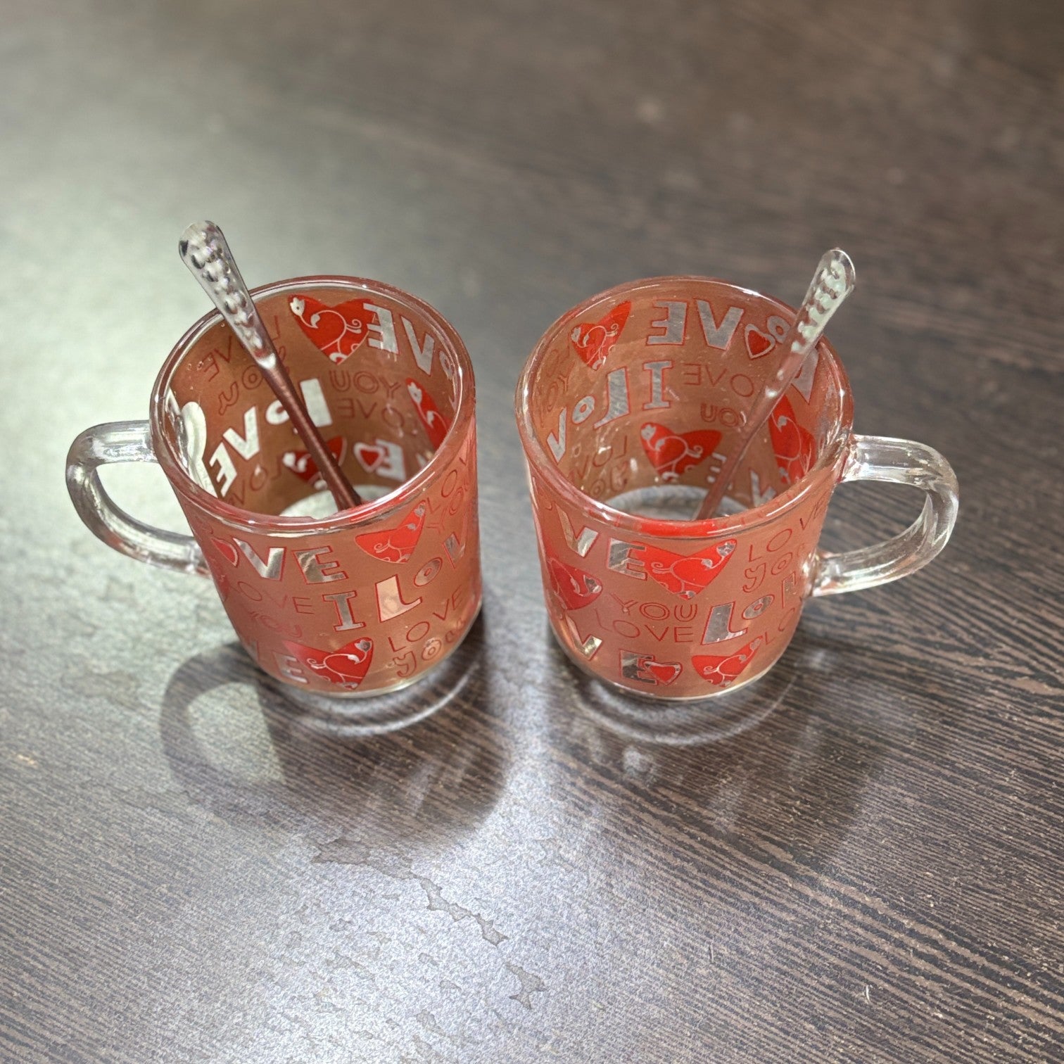 Coffee Mug with Spoon | Set of 2 Mugs With Spoons | Premium Transparent Glass Cup for Tea & Coffee | Heat-Resistant Mug for Home, Office & Cafe - 350ml - Apkamart