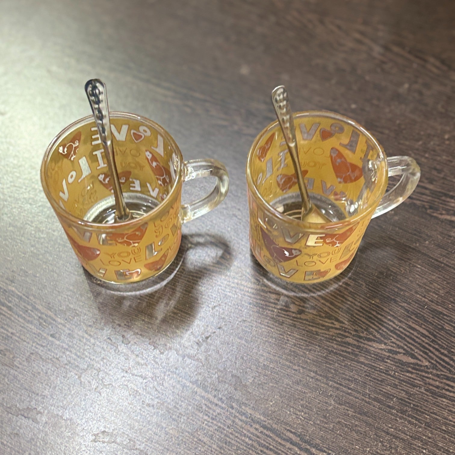 Coffee Mug with Spoon | Set of 2 Mugs With Spoons | Premium Transparent Glass Cup for Tea & Coffee | Heat-Resistant Mug for Home, Office & Cafe - 350ml (Set Of 2) - Apkamart