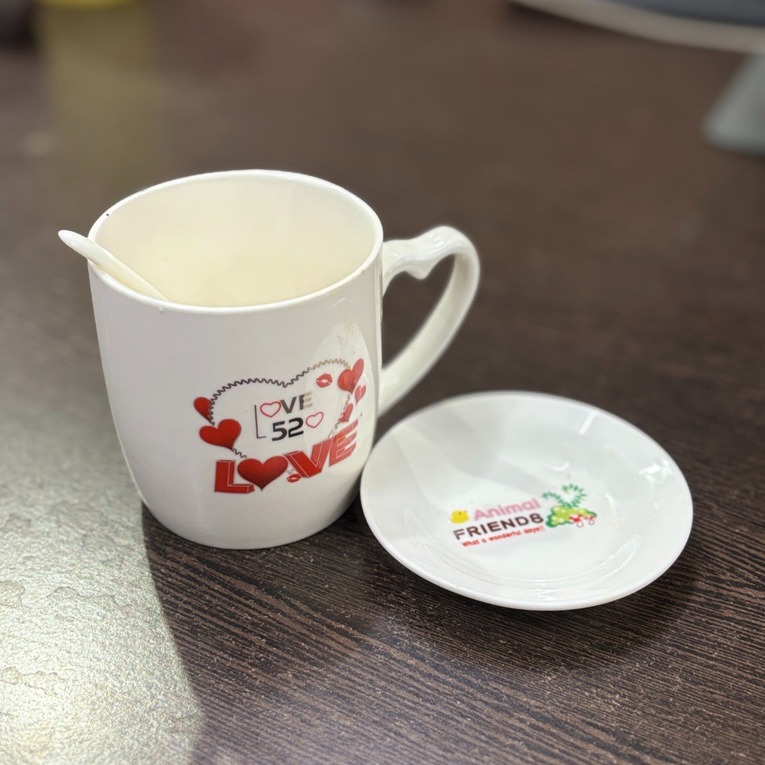 Coffee Mug with Spoon | Premium Stoneware Cup for Tea, Coffee & Hot Beverages | Elegant Mug for Home, Office & Gifting - 350ml - Apkamart