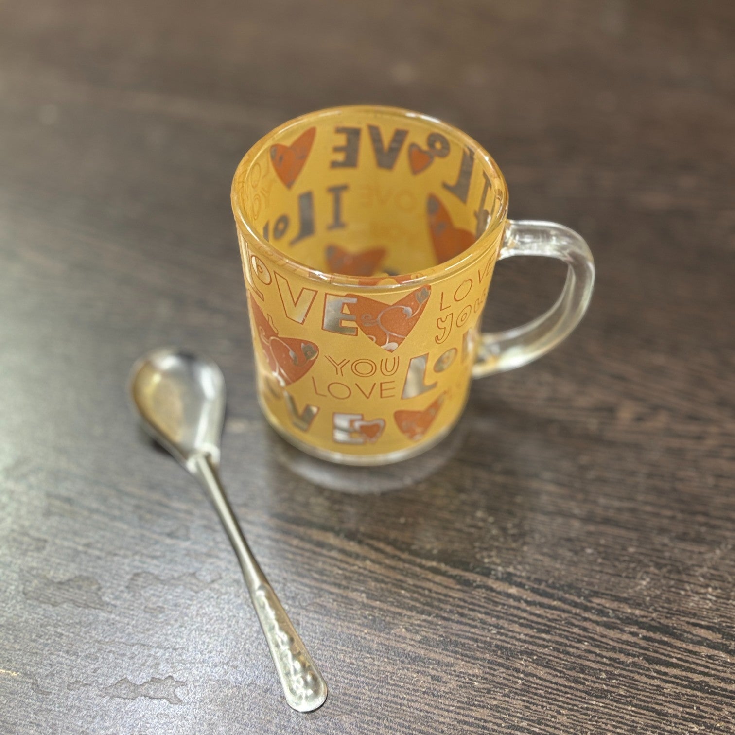 Coffee Mug with Spoon | Premium Transparent Glass Cup for Tea & Coffee | Heat-Resistant Mug for Home, Office & Cafe | Stylish Gift for Him & Her - 350ml - Apkamart