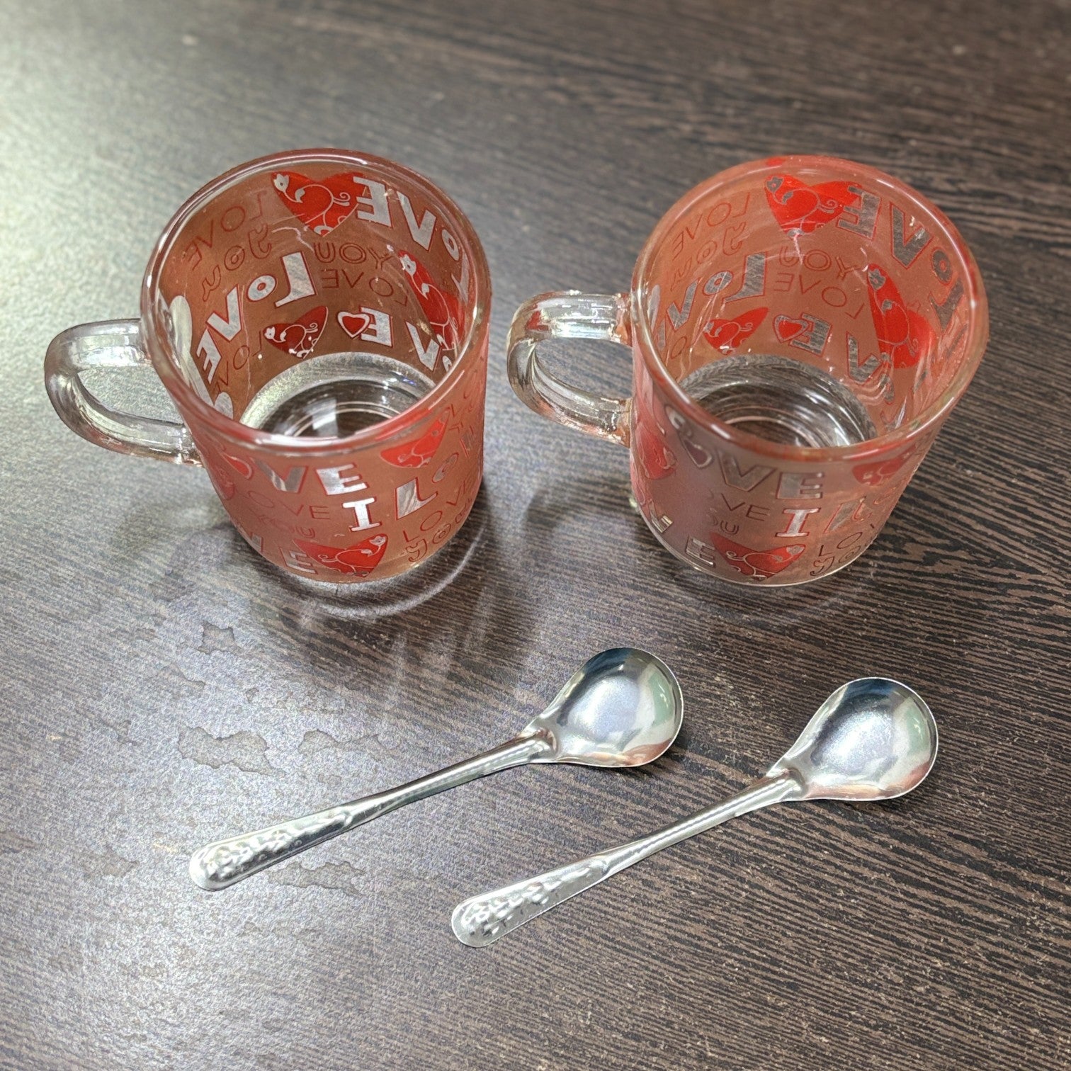 Coffee Mug with Spoon | Set of 2 Mugs With Spoons | Premium Transparent Glass Cup for Tea & Coffee | Heat-Resistant Mug for Home, Office & Cafe - 350ml - Apkamart