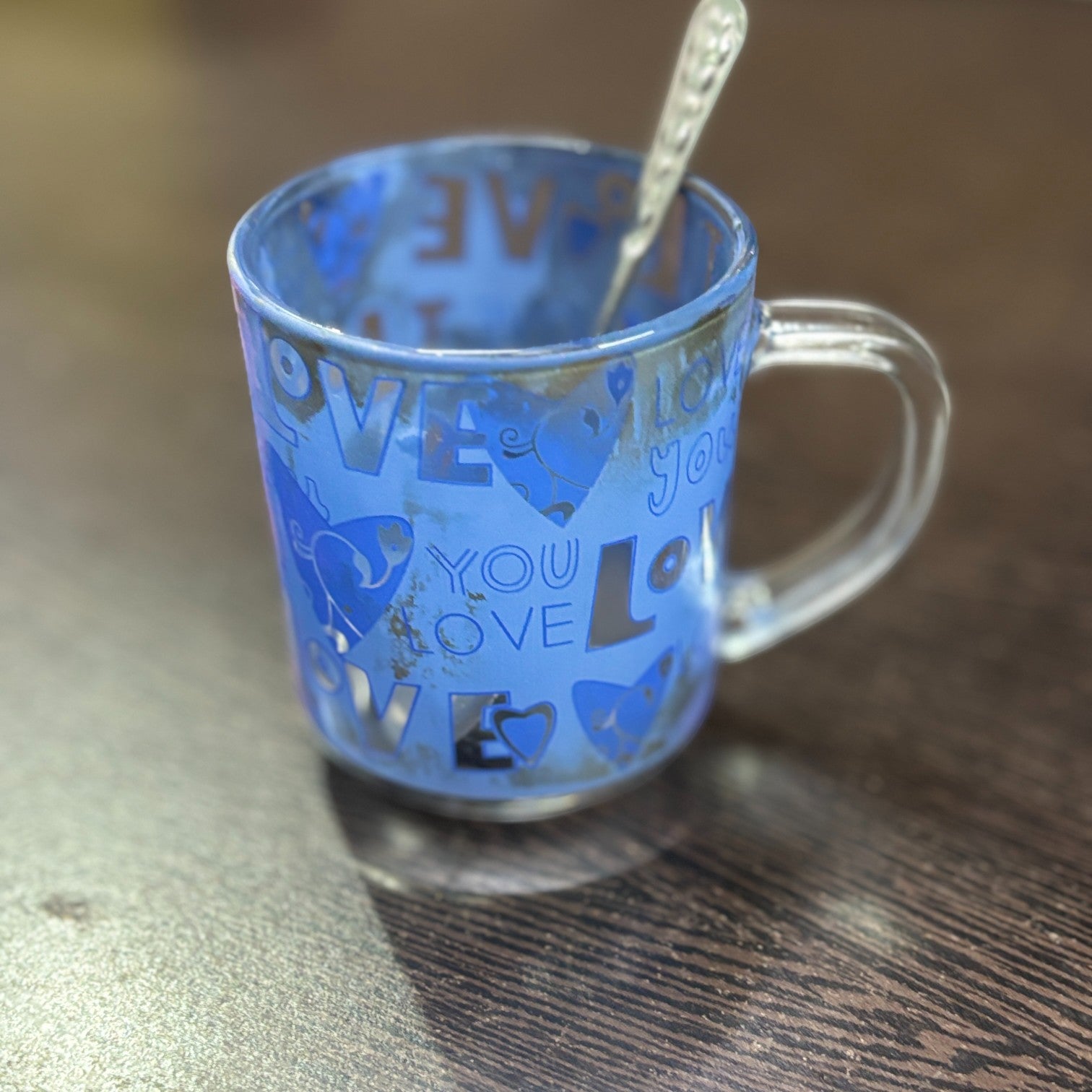 Coffee Mug with Spoon | Set of 2 Mugs With Spoons Glass Cup for Tea & Coffee | Heat-Resistant Mug for Home, Office & Café | Stylish Gift for Him & Her - 350ml - Apkamart