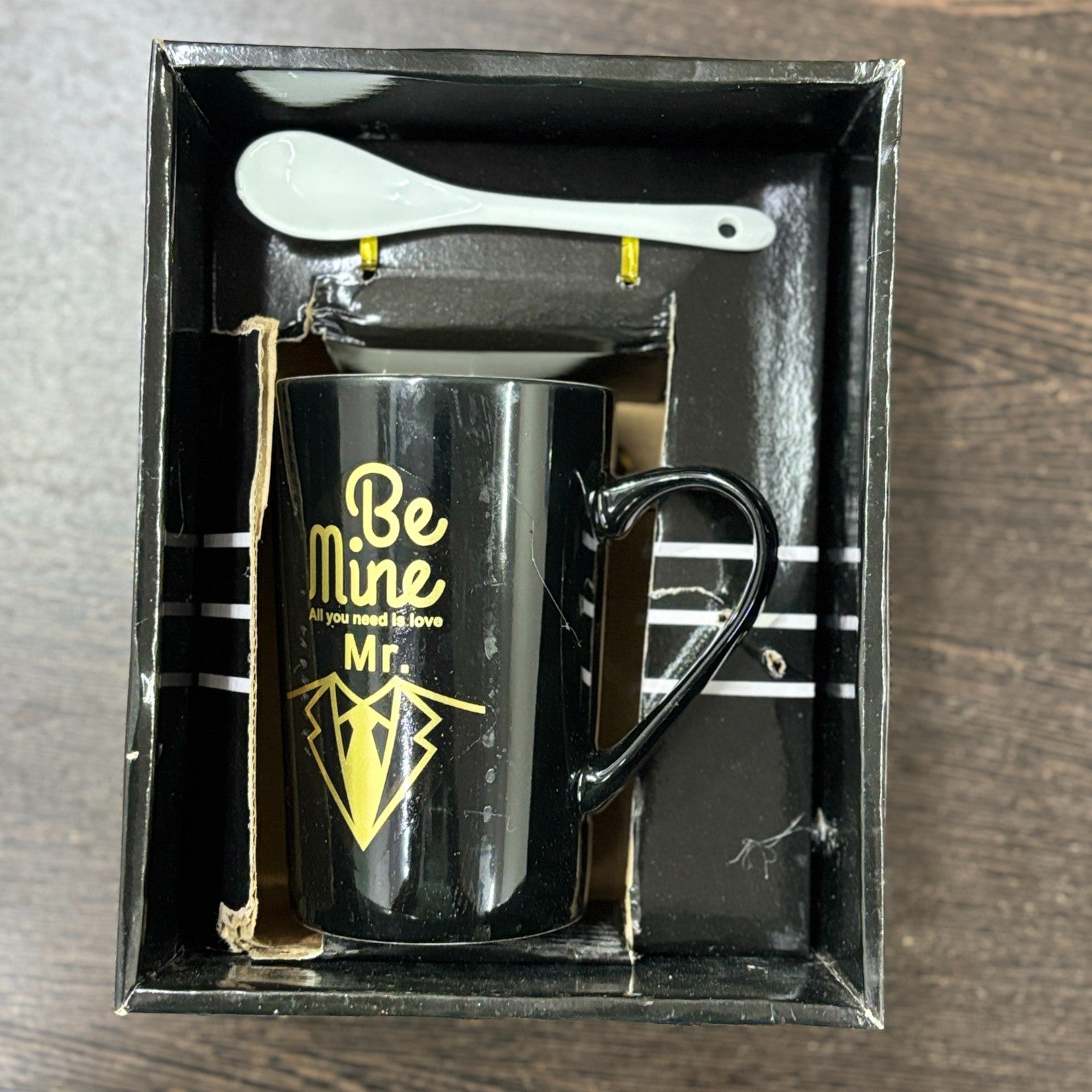 Coffee Mug With Spoon | Be Mine Design Tea Cup & Mug for Best Friend, Girls, Boys, Friends | Perfect Birthday, Anniversary & Valentine’s Day Gift - 400ml - Apkamart