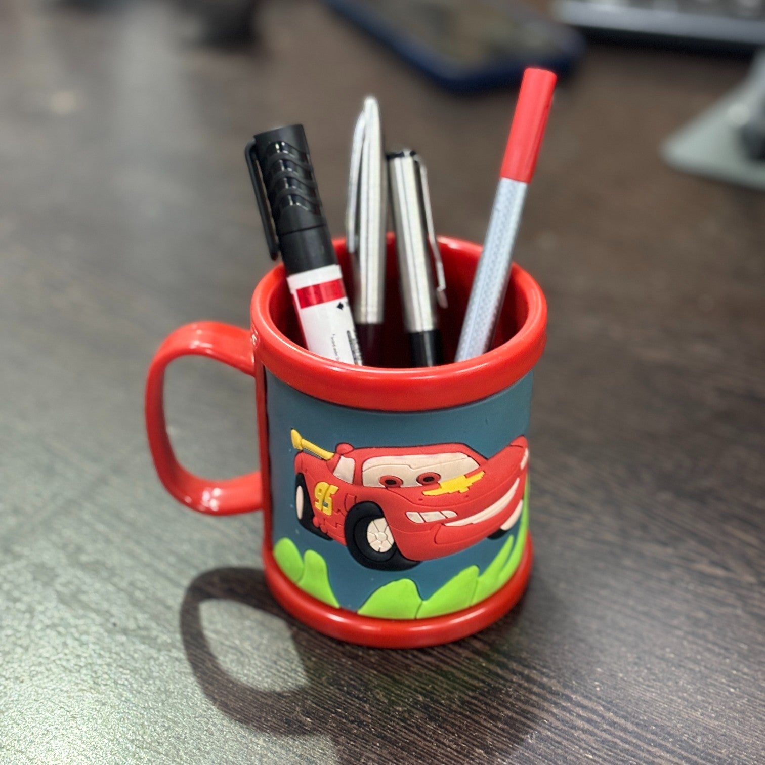 Coffee Mug | Cute Car Design Mug for Milk, Water & Shakes | Cartoon Design Mug for Kids | Reusable Drinking Cup for School, Home, Birthday & Return Gifts - 300ml  - Apkamart