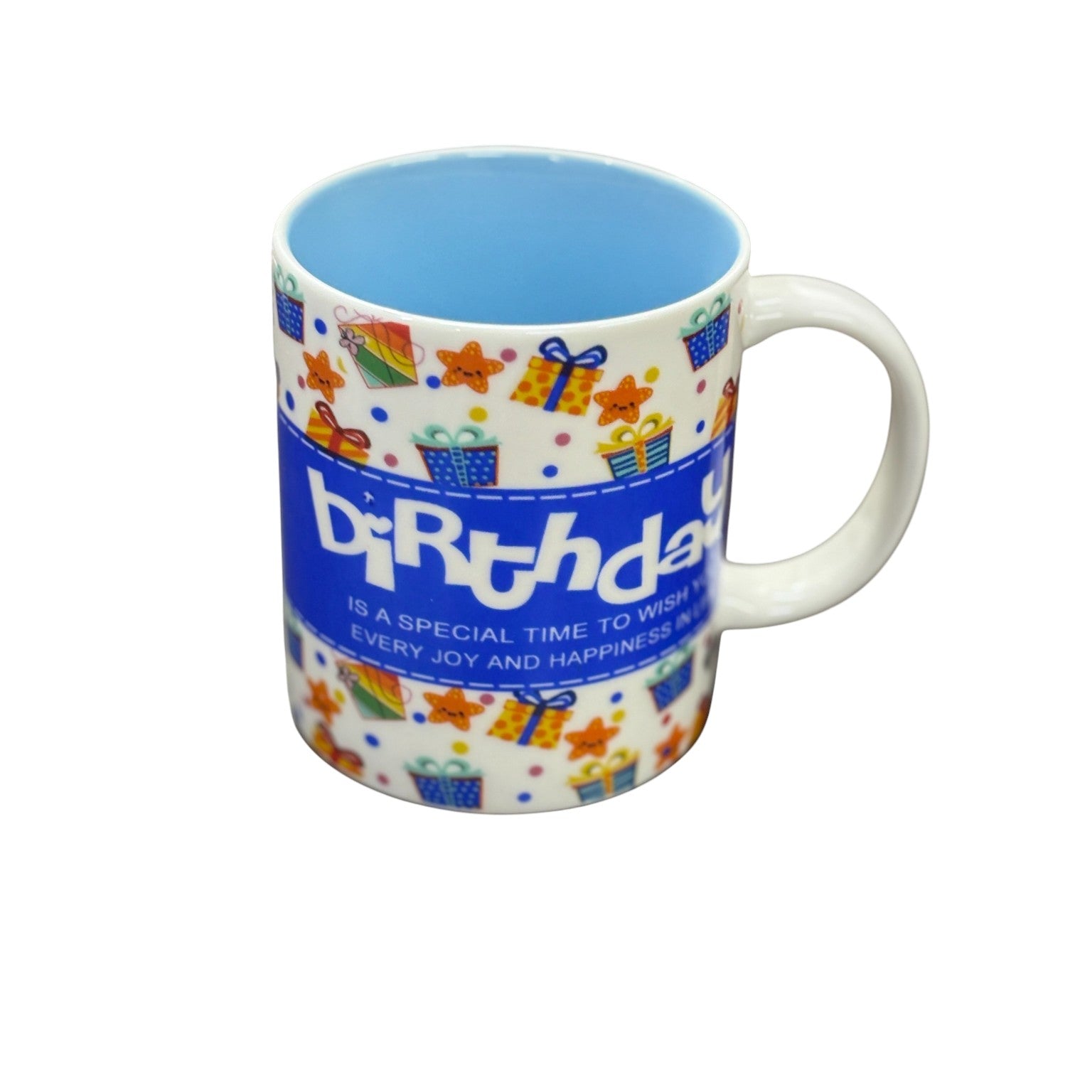 Ceramic Coffee Mug | Happy Bithday Handcrafted Mug for Tea, Coffee & Milk | Stylish & Durable Ceramic Cup for Office, Home & Gifting - 350ml - Apkamart