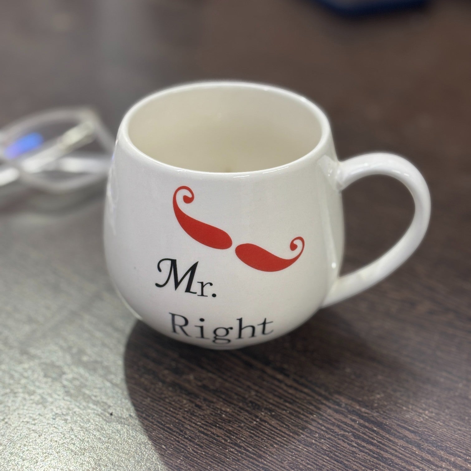 Ceramic Mr. Right Coffee Mug | Premium Handcrafted Mug for Tea, Coffee & Milk | Stylish & Durable Ceramic Cup for Office, Home & Gifting - 350ml - Apkamart