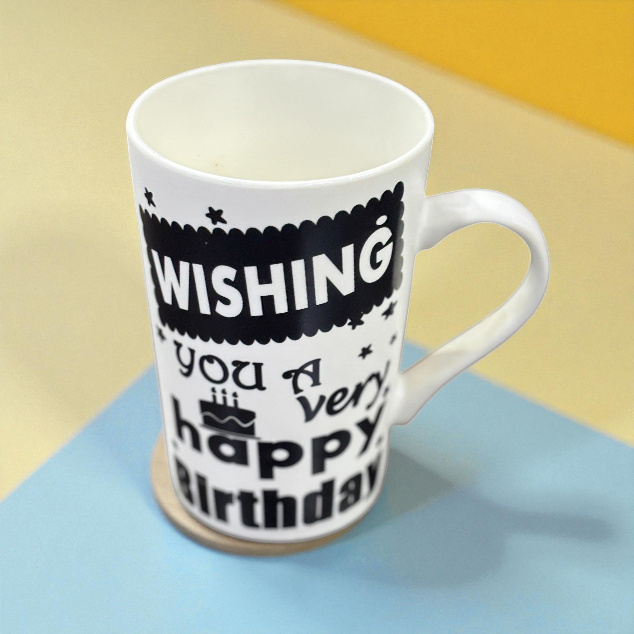Coffee Mug | Premium Happy Birthday Design Mug for Tea, Coffee & Milk | Stylish & Durable Ceramic Cup for Office, Home & Gifting - 400ml - Apkamart