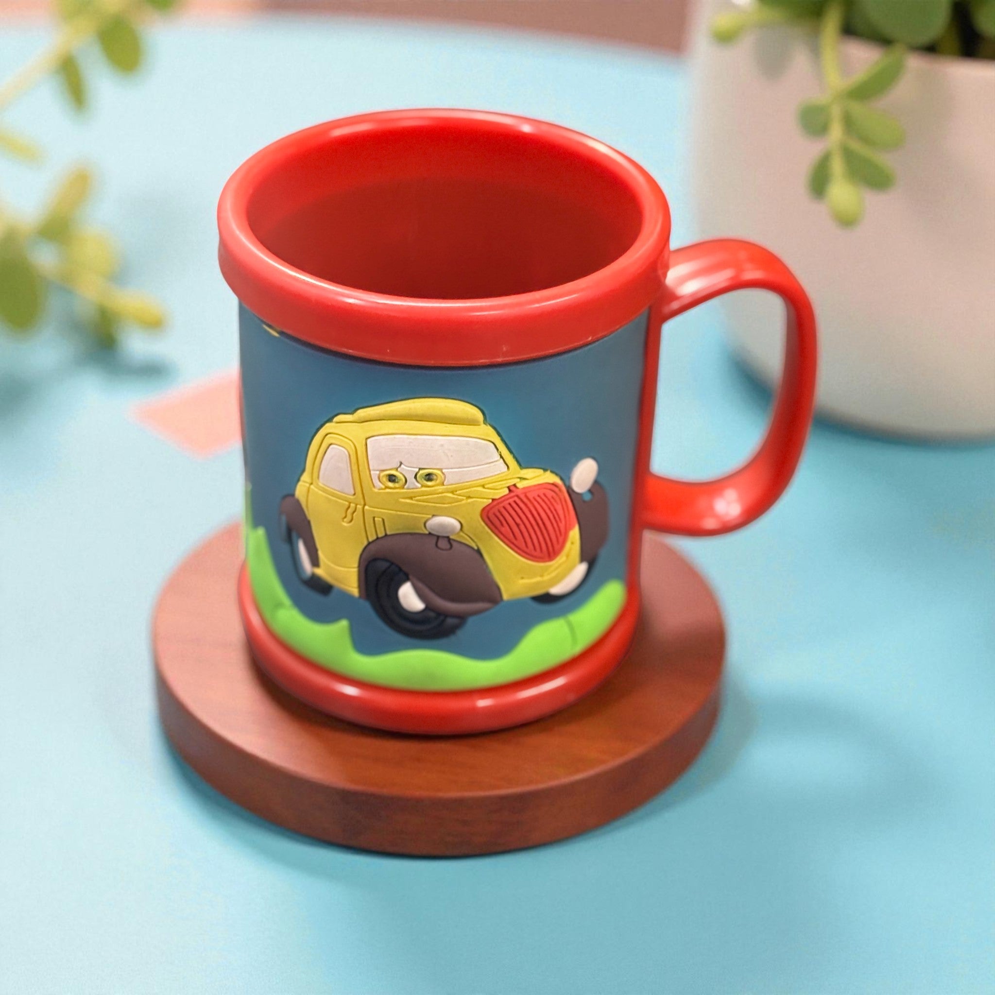 Coffee Mug | Cute Car Design Mug for Milk, Water & Shakes | Cartoon Design Mug for Kids | Reusable Drinking Cup for School, Home, Birthday & Return Gifts - 300ml  - Apkamart