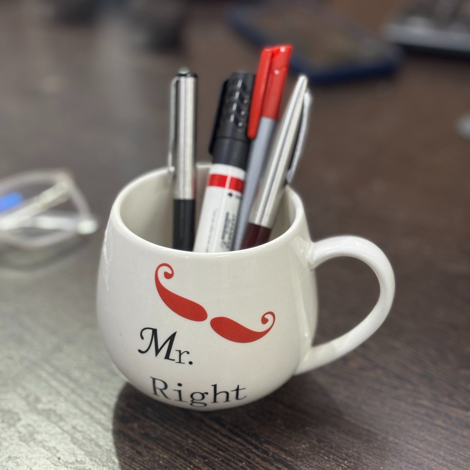 Ceramic Mr. Right Coffee Mug | Premium Handcrafted Mug for Tea, Coffee & Milk | Stylish & Durable Ceramic Cup for Office, Home & Gifting - 350ml - Apkamart