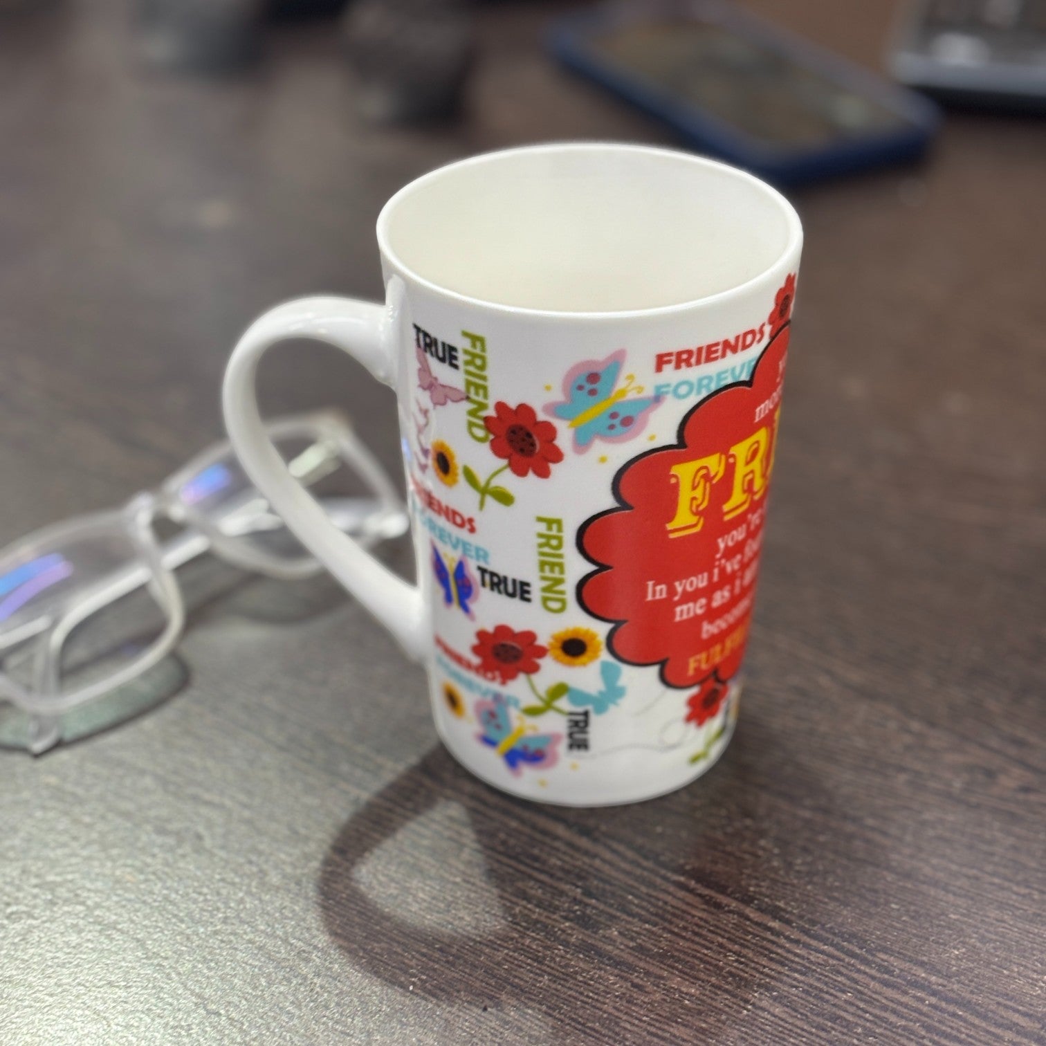 Ceramic Coffee Mug Friends Design | Premium Handcrafted Mug for Tea, Coffee & Milk | Stylish & Durable Ceramic Cup for Office, Home & Gifting - 400ml - Apkamart