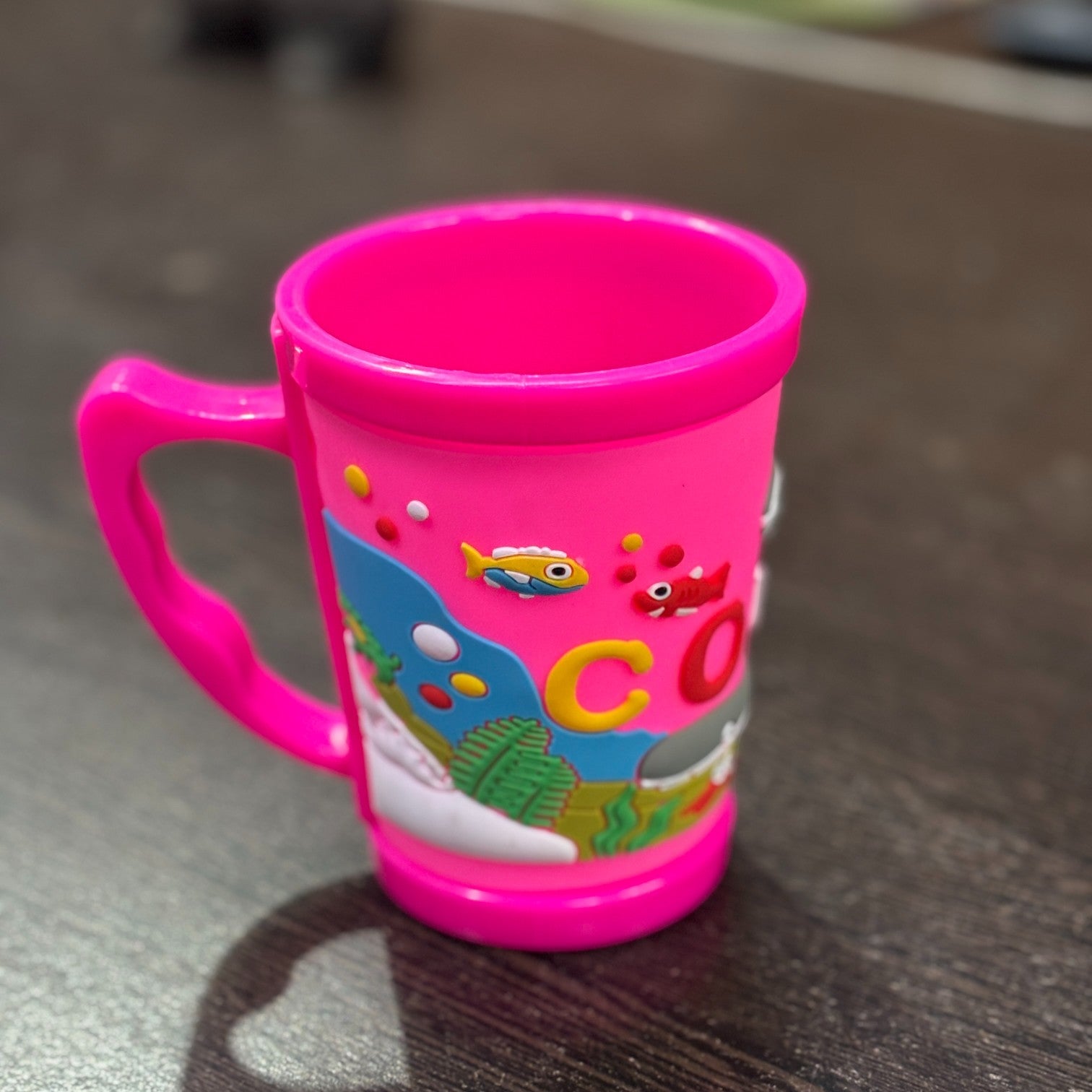 Coffee Mug For Kids | Cute Plastic Mug for Milk & Shakes | Cartoon Design Mug for Kids | Reusable Drinking Cup for School, Home, Birthday & Return Gifts - 300ml - Apkamart