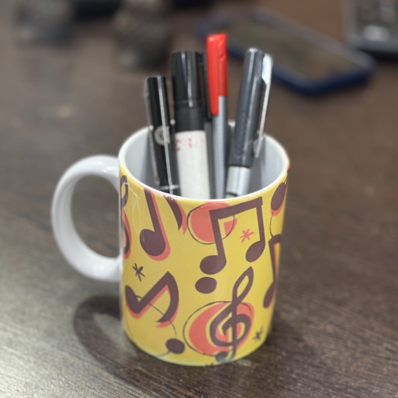 Ceramic Coffee Mug |Music Design | Premium Handcrafted Mug for Tea, Coffee & Milk | Stylish & Durable Ceramic Cup for Office, Home & Gifting - 350ml - Apkamart