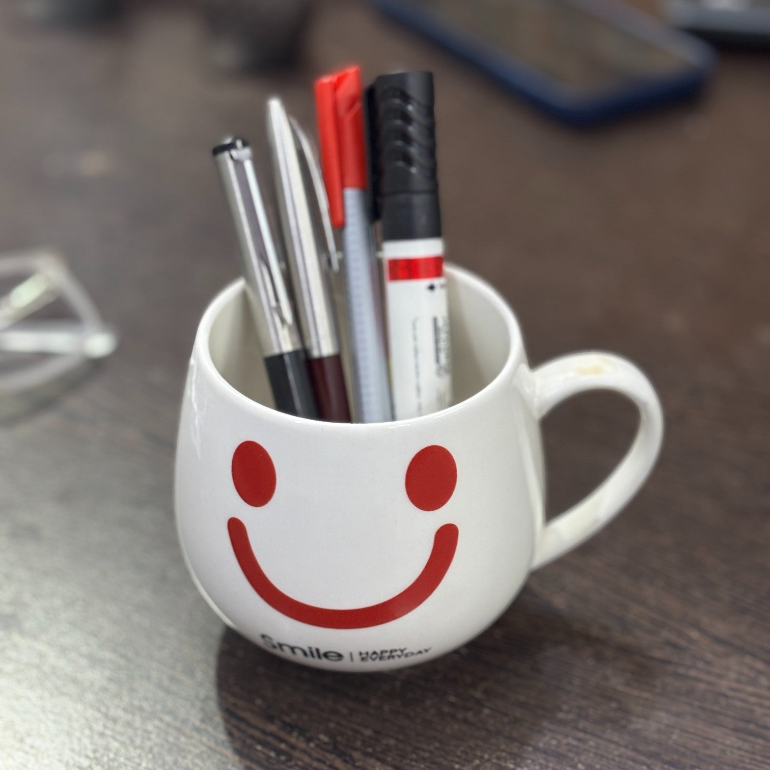 Ceramic Coffee Mug | Smile Design | Premium Handcrafted Mug for Tea, Coffee & Milk | Stylish & Durable Ceramic Cup for Office, Home & Gifting - 350ml - Apkamart