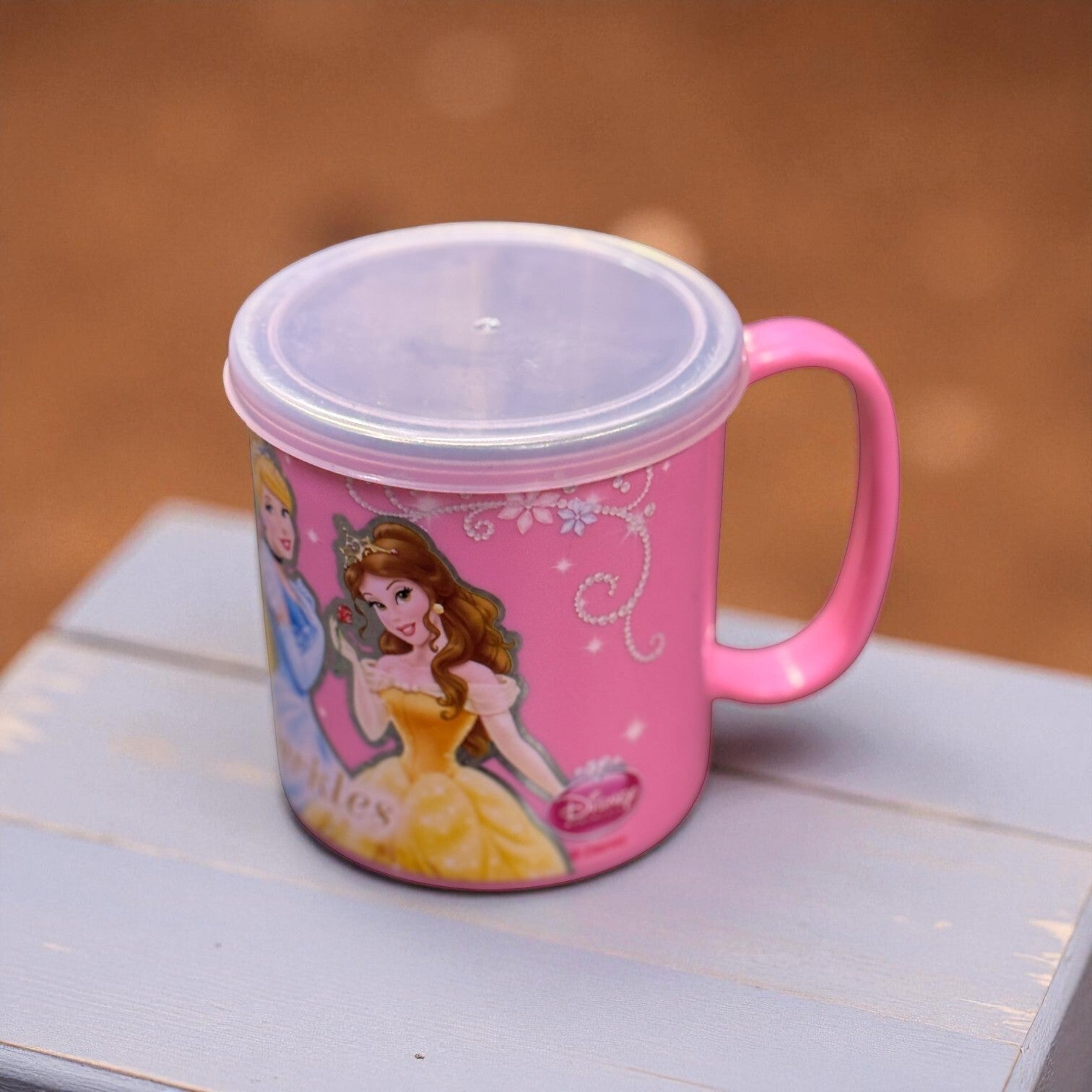 Coffee Mug With Lid | Cute Plastic Mug With Steel Inside | Cartoon Design Mug for Kids | Reusable Drinking Cup for School, Home, Birthday & Return Gifts - 300ml - Apkamart