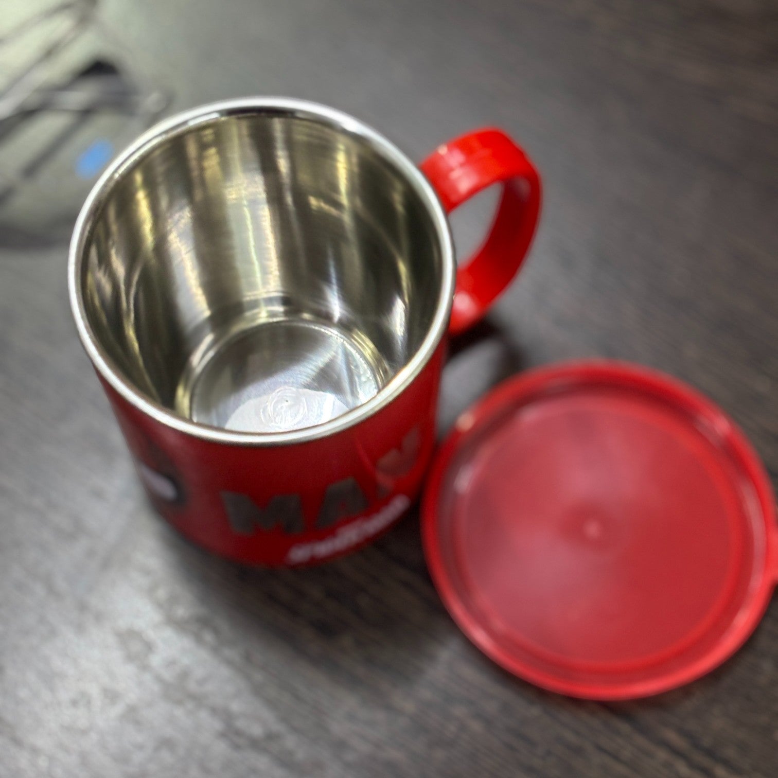 Coffee Mug With Lid | Cute Plastic With Steel Inside | Cartoon Design Mug for Kids | Reusable Drinking Cup for School, Home, Birthday & Return Gifts - 300ml - Apkamart